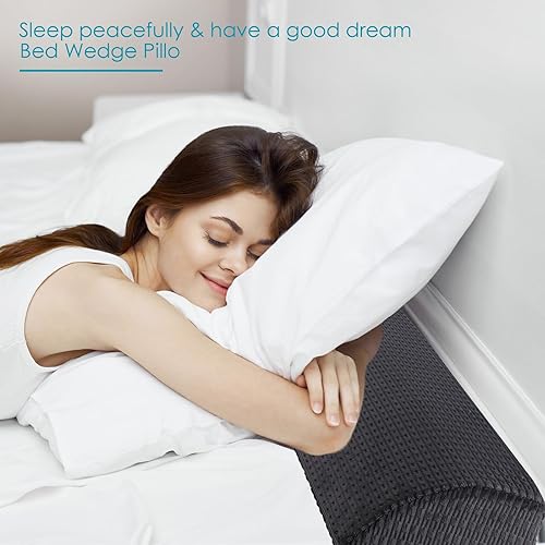 Miniatura 7 de idee-home Almohada de cuña para cabecero, relleno de espacio en la cama, colchón con forma de cuña para dormir, cierra el espacio (0-6 pulgadas)