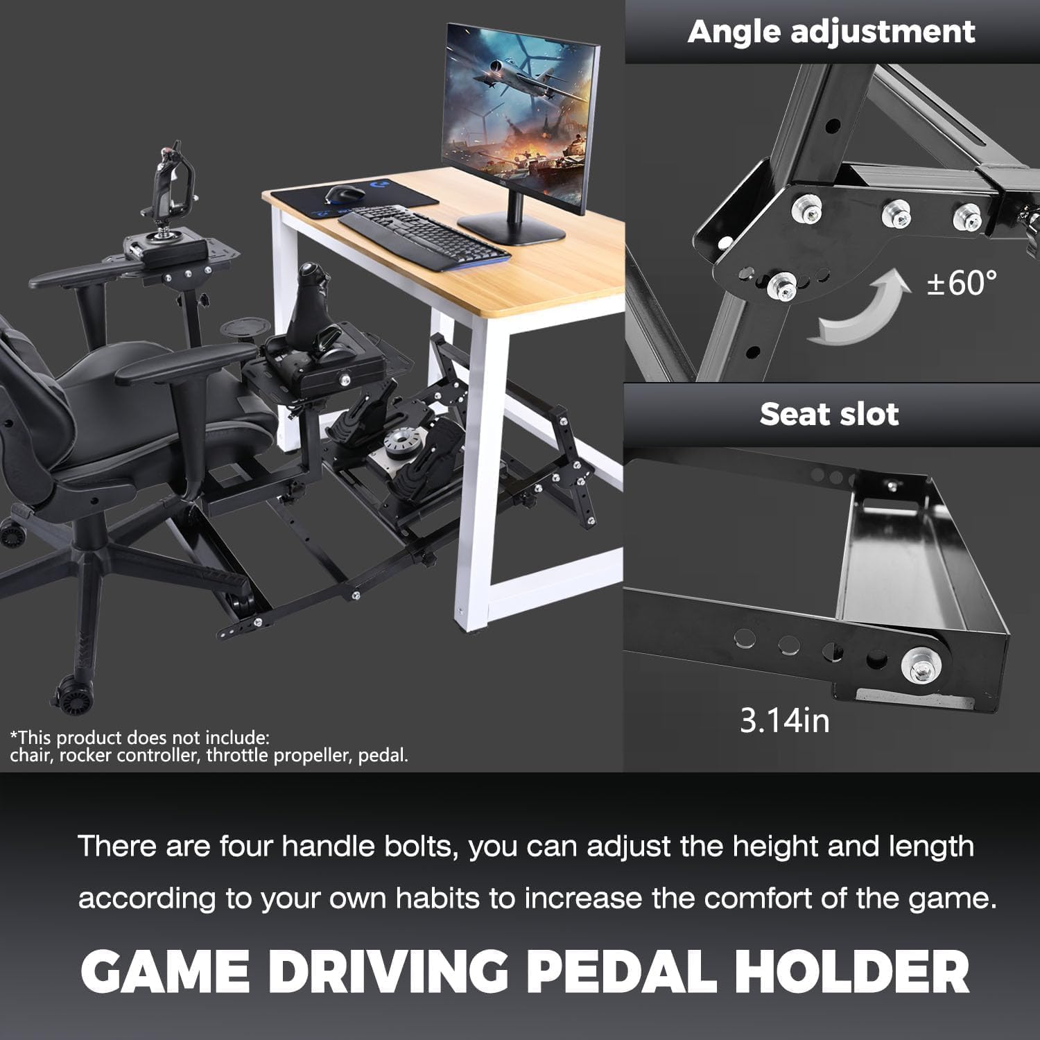gaming pedal stand Hottoby Flight and Racing Wheel Proprietary Accessories Fit for Chair Mount Fit for Logitech G27 G29 G920 G923, for Thrustmaster T248 T300RS GT, for PXN, for MOZA R5, Without Size:170mm 36t / 10-48t Price Drop It is even motion Bridget Plush from Guilty