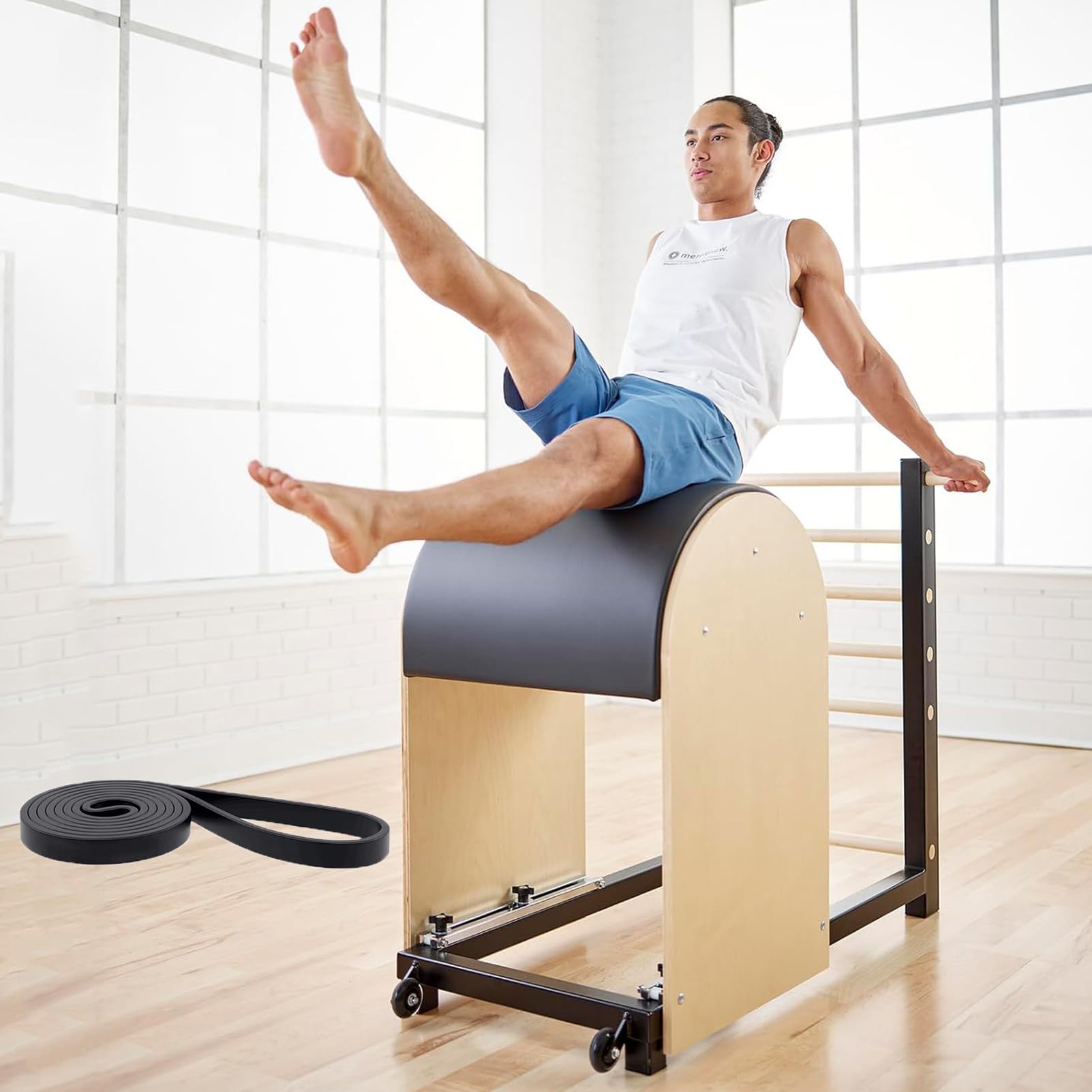 Pilates Ladder Barrel, Correttore Per Colonna Vertebrale In Legno Attrezzatura Per Esercizi Yoga Per Aumentare La Forza Allenamento Pilates Reformer Per L'Equilibrio Del Corpo In Palestra A Casa Black