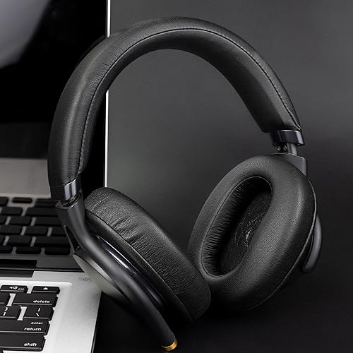 Miniatura 9 de SOULWIT Almohadillas profesionales de repuesto para auriculares Sony MDR-1AM2 (MDR1AM2 MDR-1AM2B), almohadillas con espuma de alta densidad, piel de