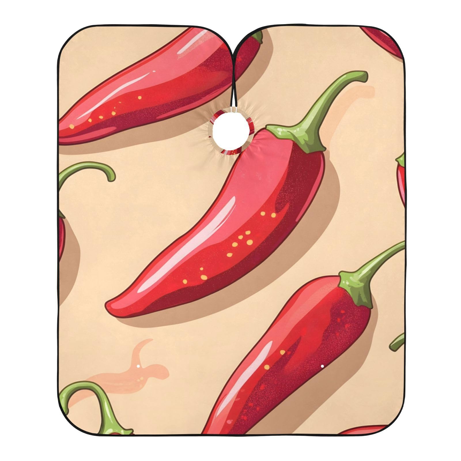 Hezely Red Pepper Hair Dye Cape, Barber Cape for Adults,Waterproof Salon Cape,Waterproof Hairdressing Styling Hair Cutting, 65