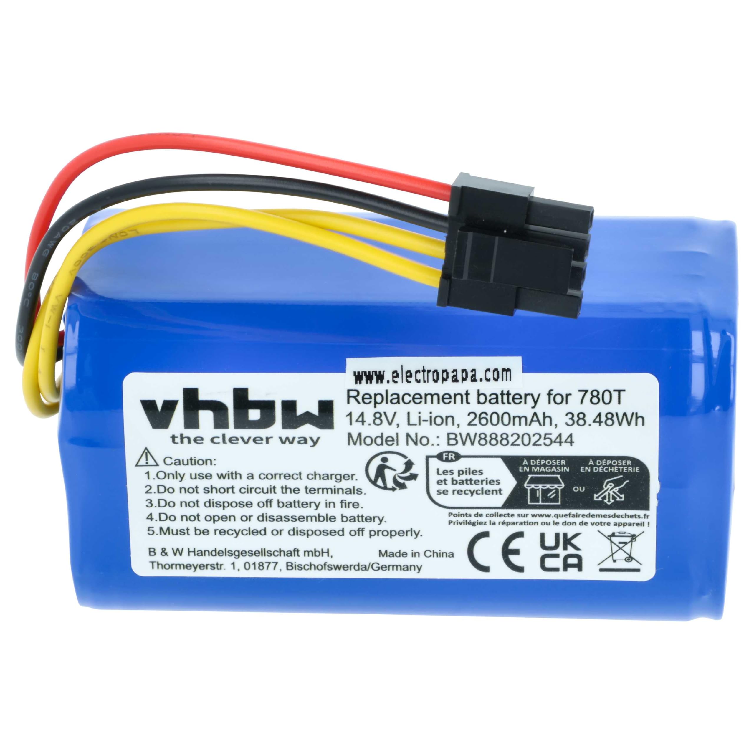 vhbw batteria sostituisce Sencor SRX 1002, 4INR19/66 per home cleaner (2600mAh, 14,8V, Li-Ion)