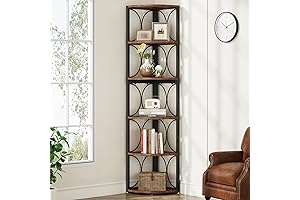 Tribesigns 67" Tall Corner Shelf, Space-Saving Corner Bookshelf