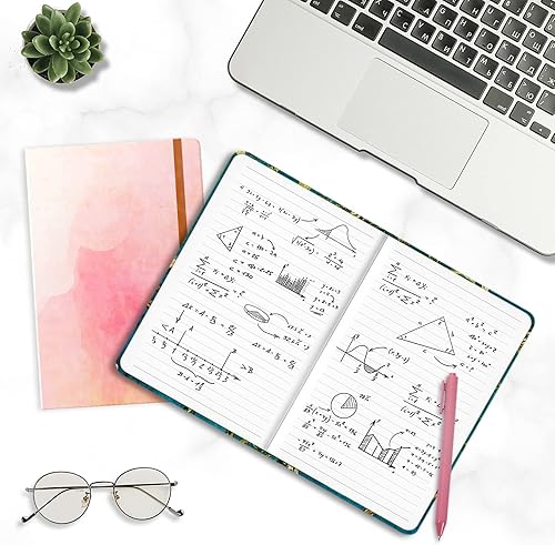 Miniatura 6 de Cuaderno de diario rayado, bonito diario de tapa dura para mujer, mediano de 5.7 x 8.4 pulgadas, 160 páginas de papel grueso, cuaderno estético