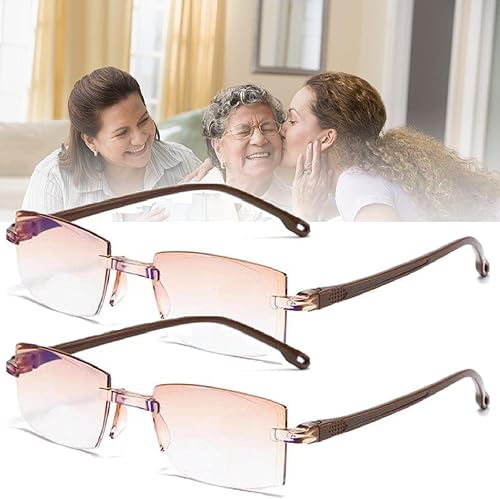 Miniatura 2 de Sapphire - Lentes de lectura inteligentes de doble enfoque, anti luz azul, de alta dureza, para hombres y mujeres (2 dioptrías, morado y azul)