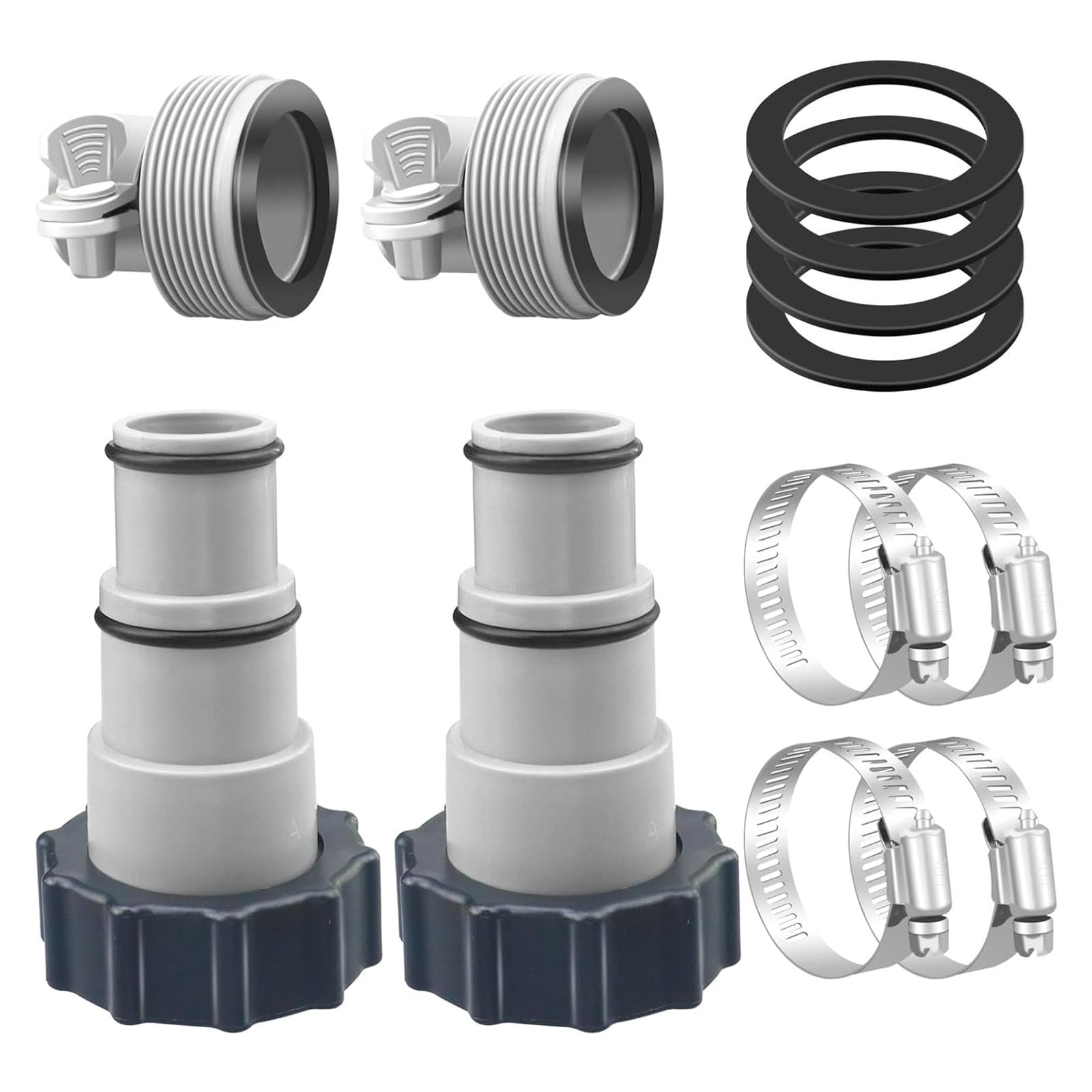 Hgenahgtf Multicolor Pool Hose Fittings Including Clamps Washers 1.5Inch To 1.25Inch Threaded Adapters For Pool Pumps Connection Hose Adapter Connector Accessories Adapter
