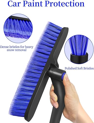 Miniatura 10 de HEEYA Rascador de hielo con cabezal de cepillo grande de 12.6 pulgadas, raspador de hielo extensible y cepillo de nieve para ventana del parabrisas
