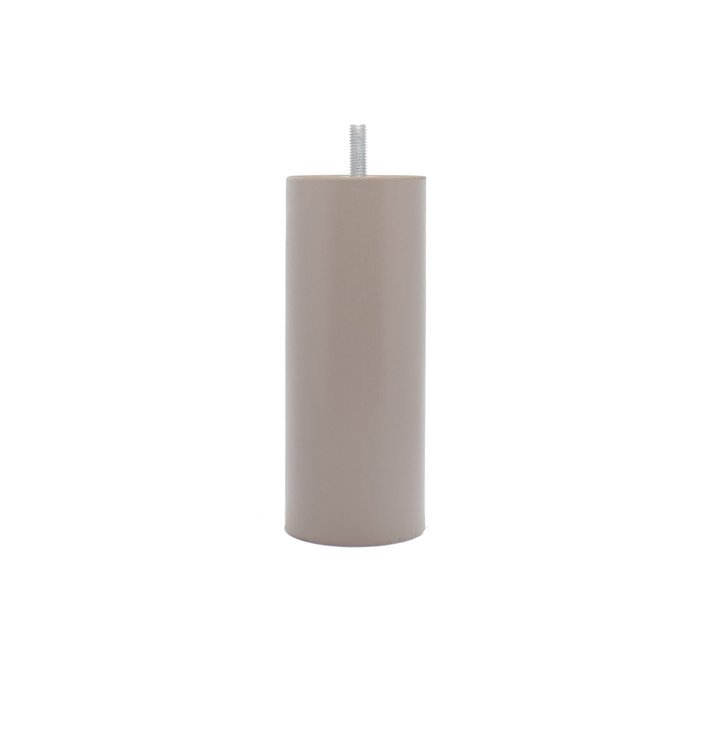 La Fabrique de Pieds – Set of 4 Wooden Bed Legs, Cylinder, Wood, Laqué Taupe, 15 x 6 x 6 cm