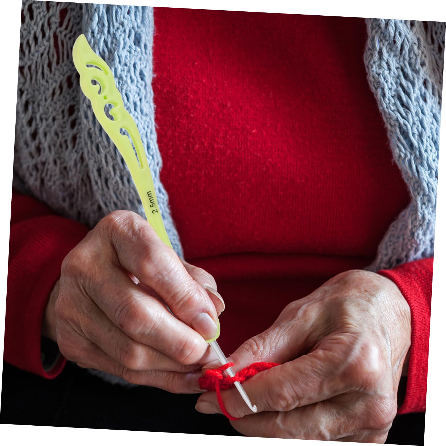 SHINEOFI 3 Juegos Tejer Manos Gancho De Crochet Devanadera Ganchillo De Abalorios Aguja De Ganchillo Kit De Ganchos De Crochet Equipo Acero Ganchos De Punto Colorful El Plastico 8 Uds * 3