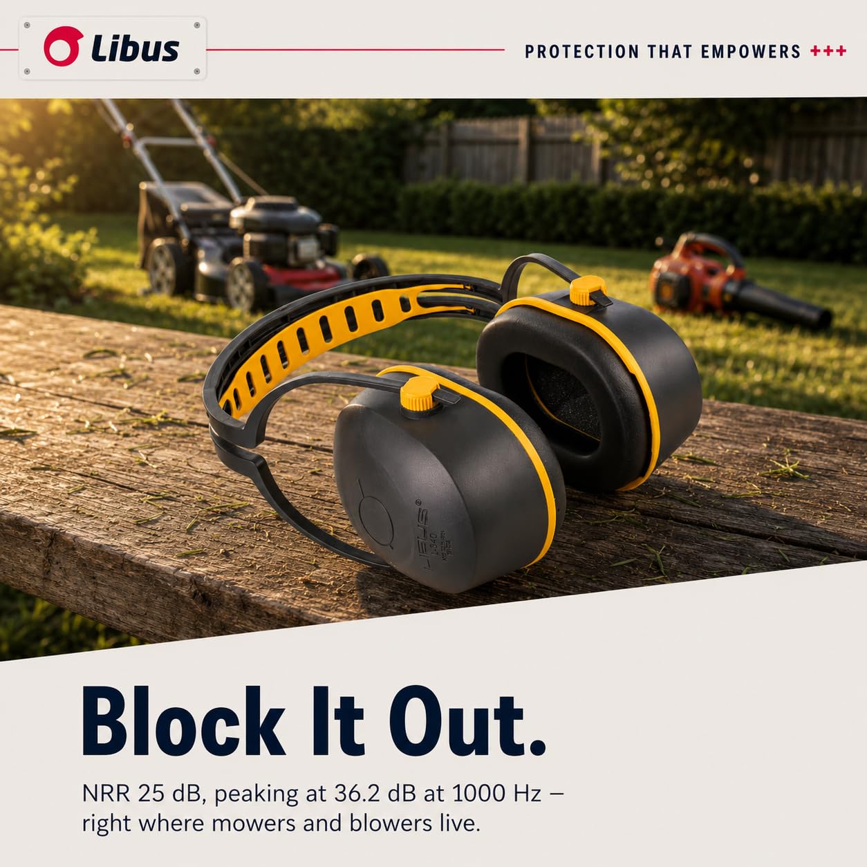 LIBUS Noise Cancelling Ear Muffs - NRR 25dB -4