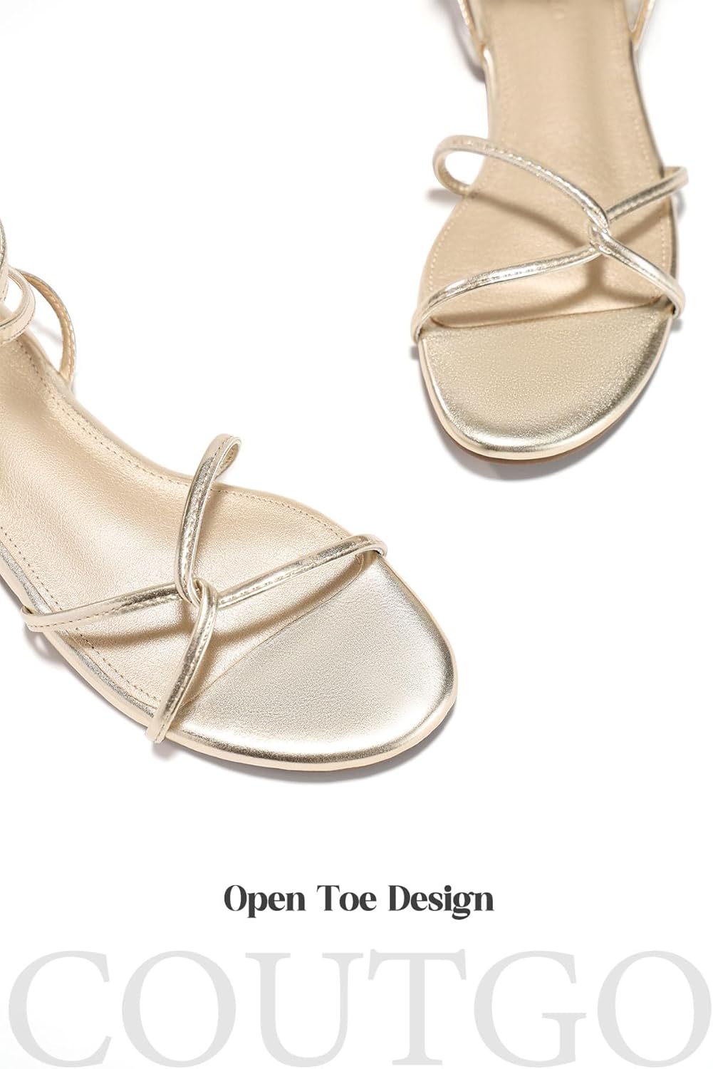 Coutgo Womens Flat Sandals Strappy Open Toe Cross Lace Up Ankle Strap Summer Dressy Beach Shoes - Image 6