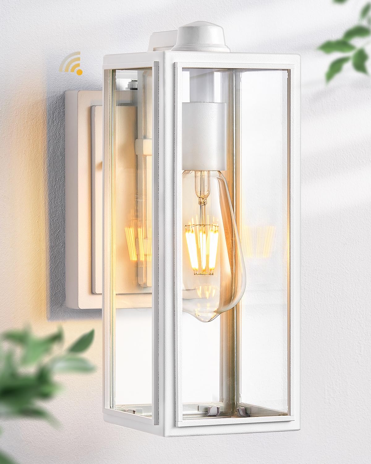 VIANIS White Outdoor Lighting Fixtures, Dusk to Dawn Outdoor Lighting, Exterior Light Fixture Wall Mount for House, Anti-Rust Aluminium Porch Lights