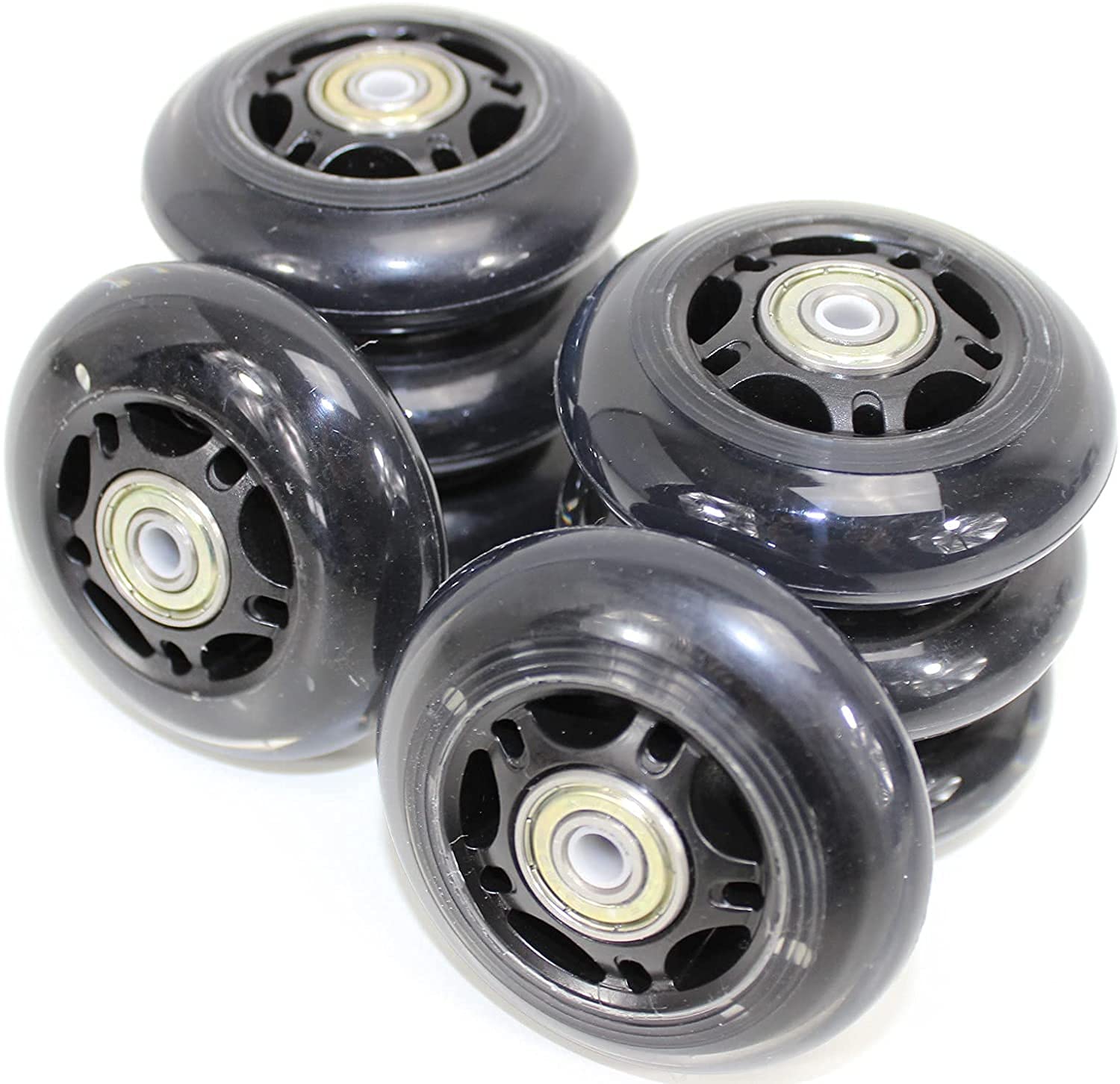 Paquete de 8 Ruedas de Repuesto 76 mm / 80 mm 82A para Patines en línea, Ruedas con rodamientos ABEC 7