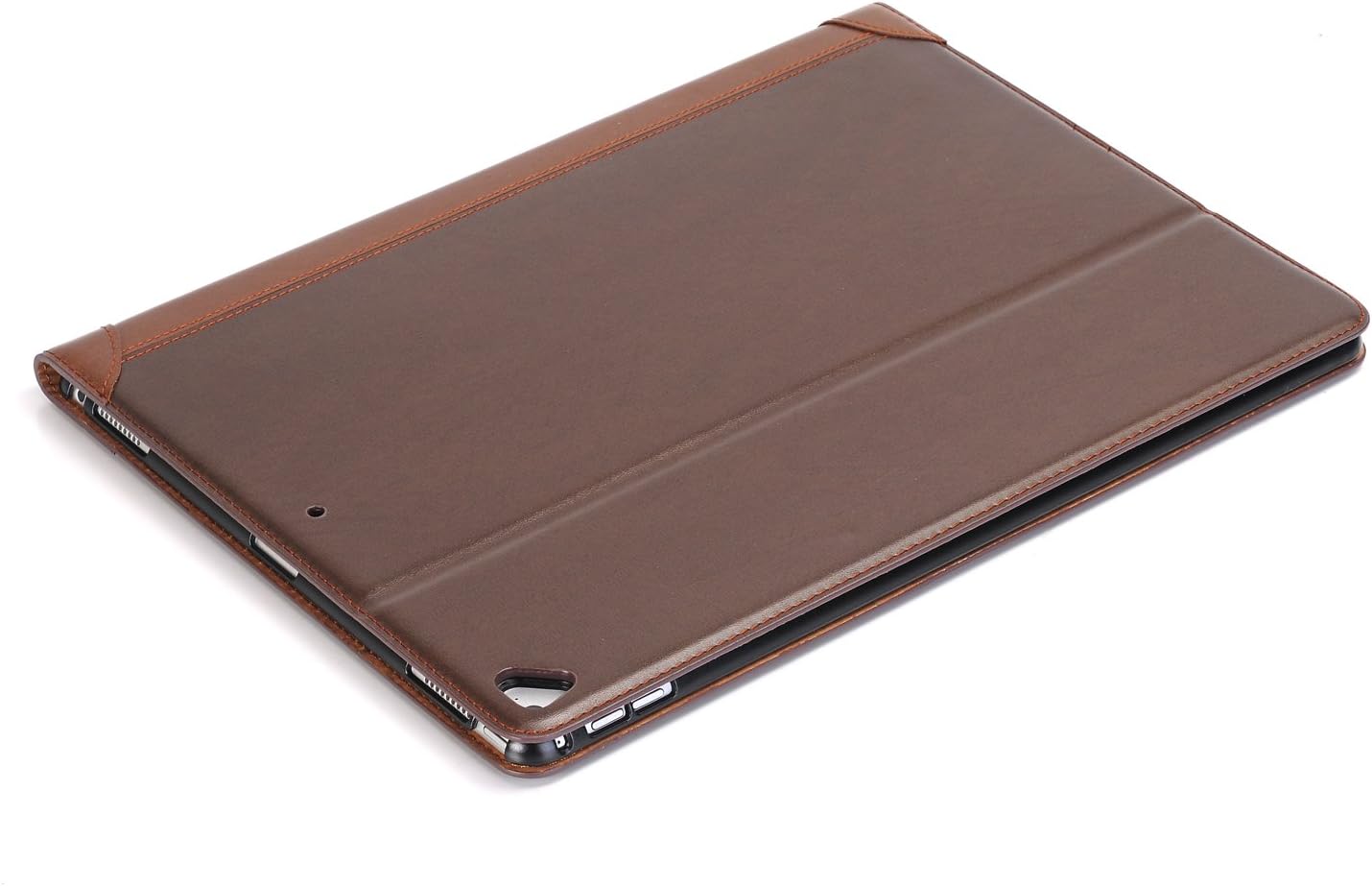 iPad Pro 1st 2nd (12.9 inch) Case, DMaos Vintage Book Synthetic Leather Stand Folio Smart Cover, Auto Sleep/Wake, Business Document Card Holder - Brown