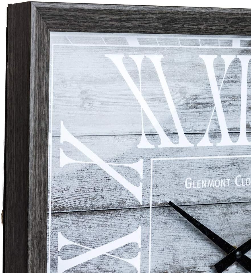 Patton Wall Decor 18" Rustic Greywash Square Wall Clock