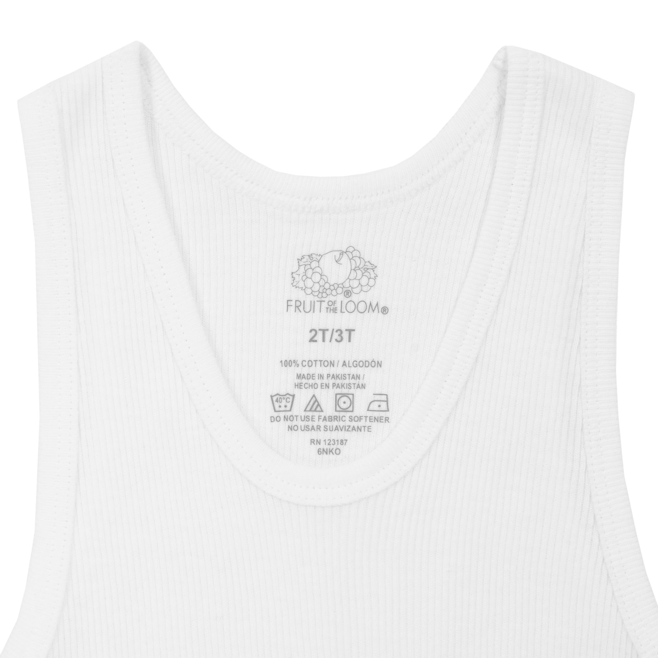 Fruit of the Loom Jungen Eversoft Cotton Undershirts, T Shirts & Tank Tops Unterwäsche, Tanktop für Kleinkinder, 10er-Pack, Weiß, 4-5 Jahre