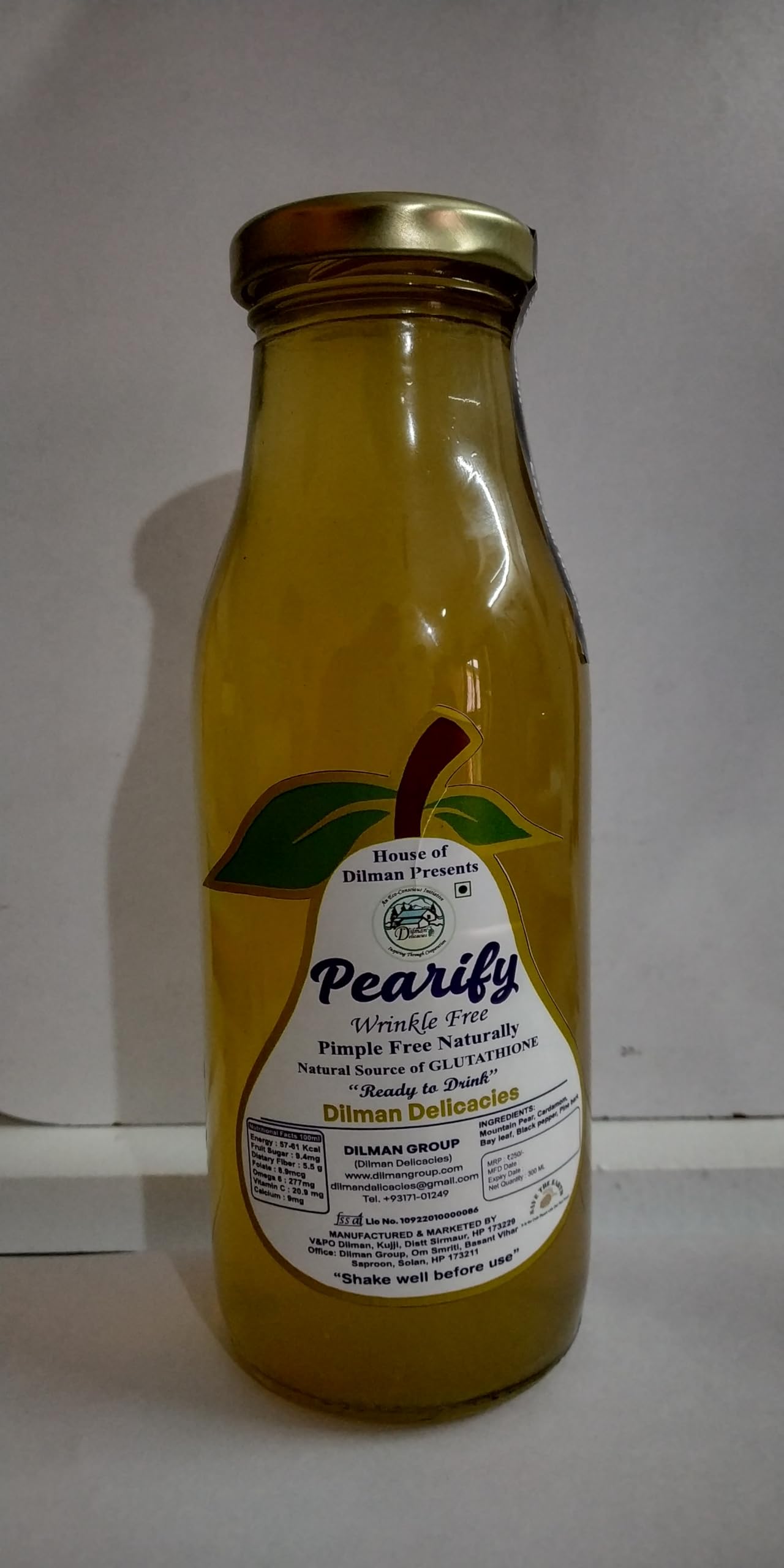 glutathione juice at home Dilman Pearify Mountain Pear Natural 300ml Soothing PURCELL 5% L-Glutathione Face Size:30capsules