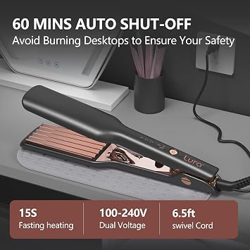 LURA Ionic Hair Crimper for Women,Nano Titanium Crimping Iron for Hair