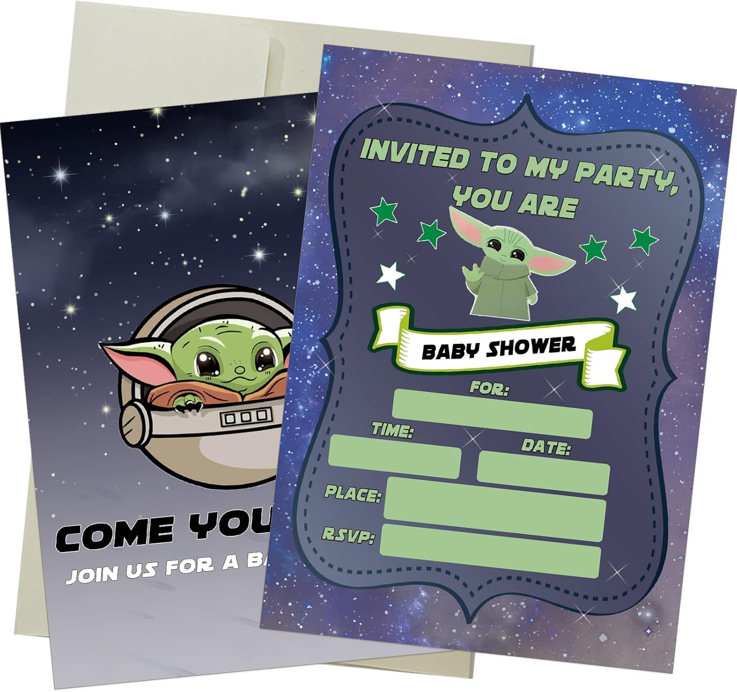 Baby Yoda Space Galaxy Baby Shower Invitations for Nigeria Ubuy