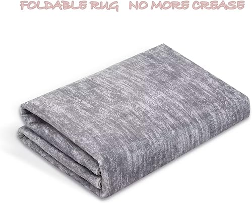 Miniatura 5 de COZYLOOM Alfombra de pasillo, alfombra de área de 2 pies 3 pulgadas x 8 pies, alfombra de entrada, moderna, sólida, envejecida, suave,