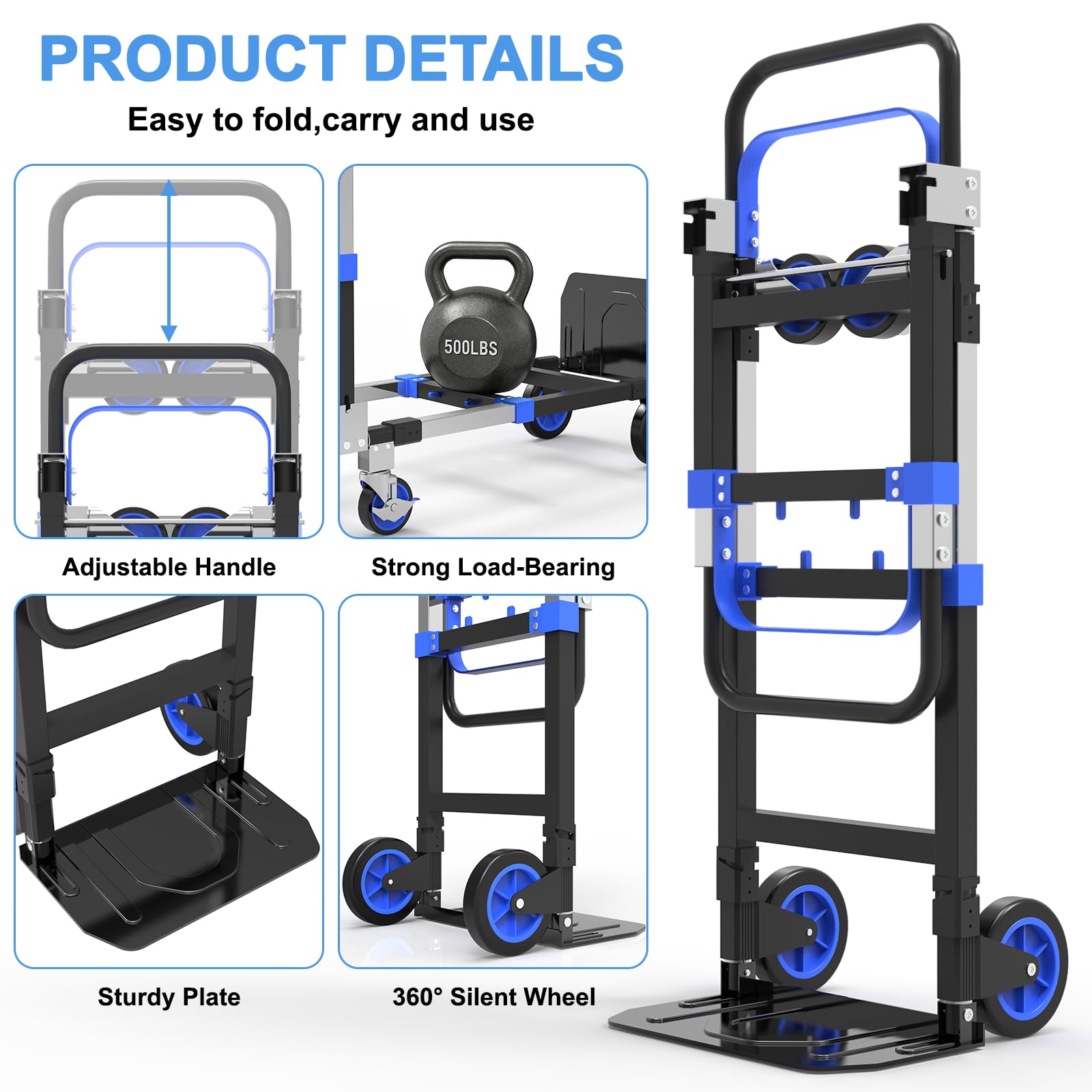 3-in-1 Folding Hand Truck Dolly - Move Anything! -4