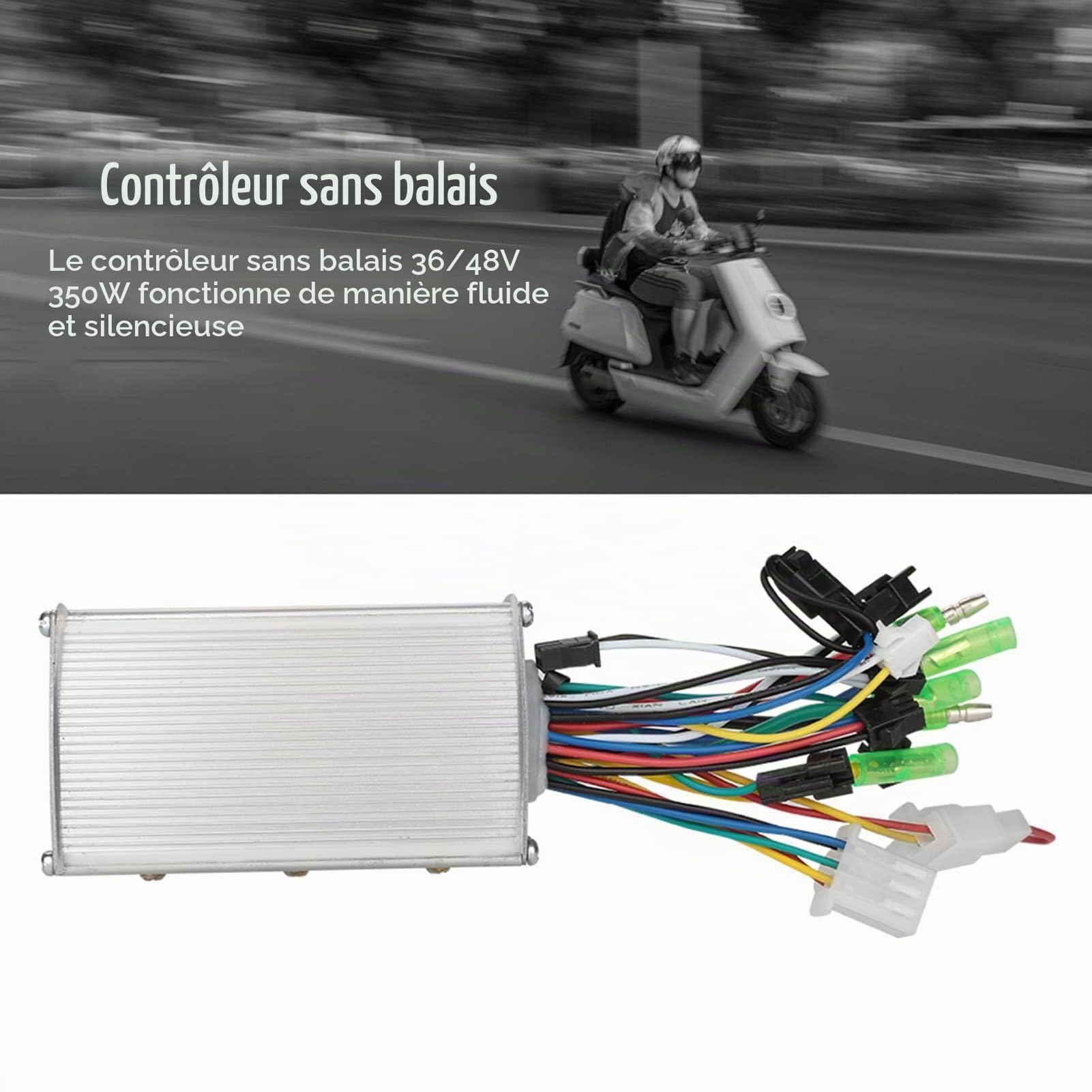 Contrôleur électronique de vélo sans balais 36 V/48 V 350W Régulateur de vitesse électrique sans balais pour scooter électrique de vélo