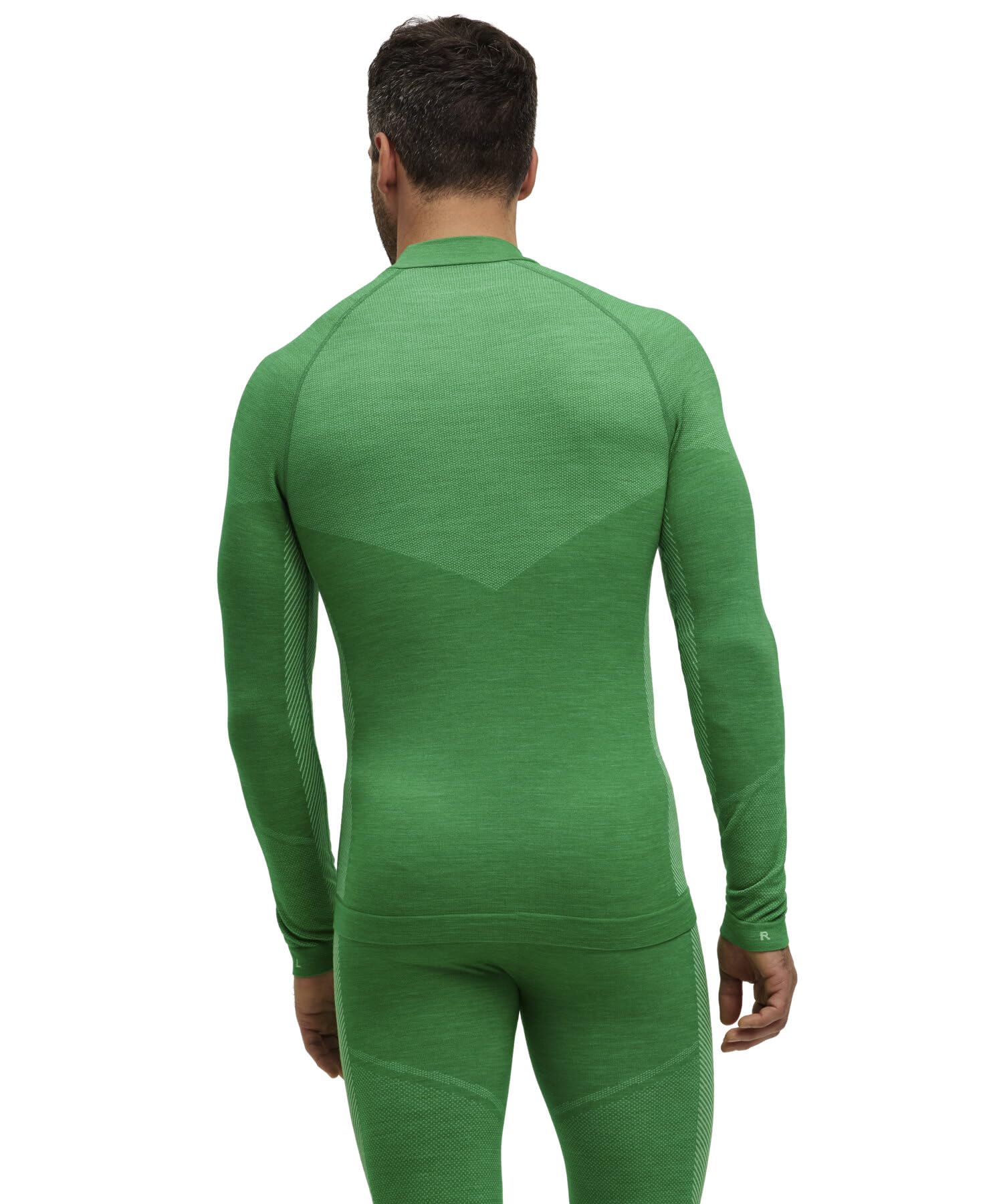 FALKE Mężczyźni Warstwa podstawowa (góra) Wool-Tech Round Neck M L/s Sh Wełna Materiał funkcjonalny szybkoschnące ciepłe 1 Sztuka, Zielony Grass Green 7014 Trend, XL