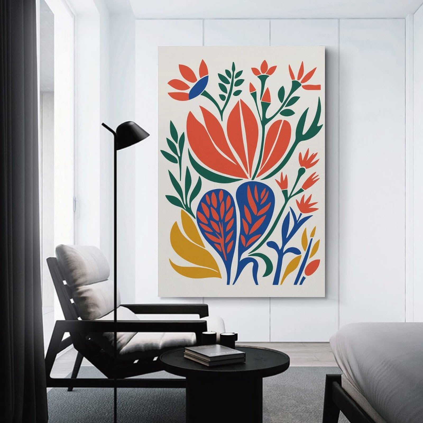 Junmoney Wall Art Print Floral Abstract Art Print, 20x30inch(50x75cm), for Living Room, Bedroom Or Apartment Walls, Modern Wall Decor for Cosy Interiors