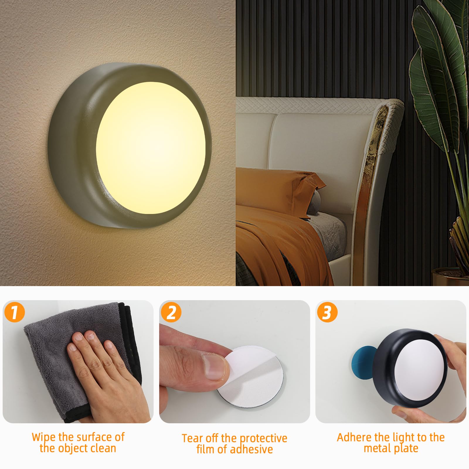 Lot De 6 Lampes LED Moman Avec Télécommande - 13 Couleurs, Réglable, Pour Placard, Escalier, Vitrine