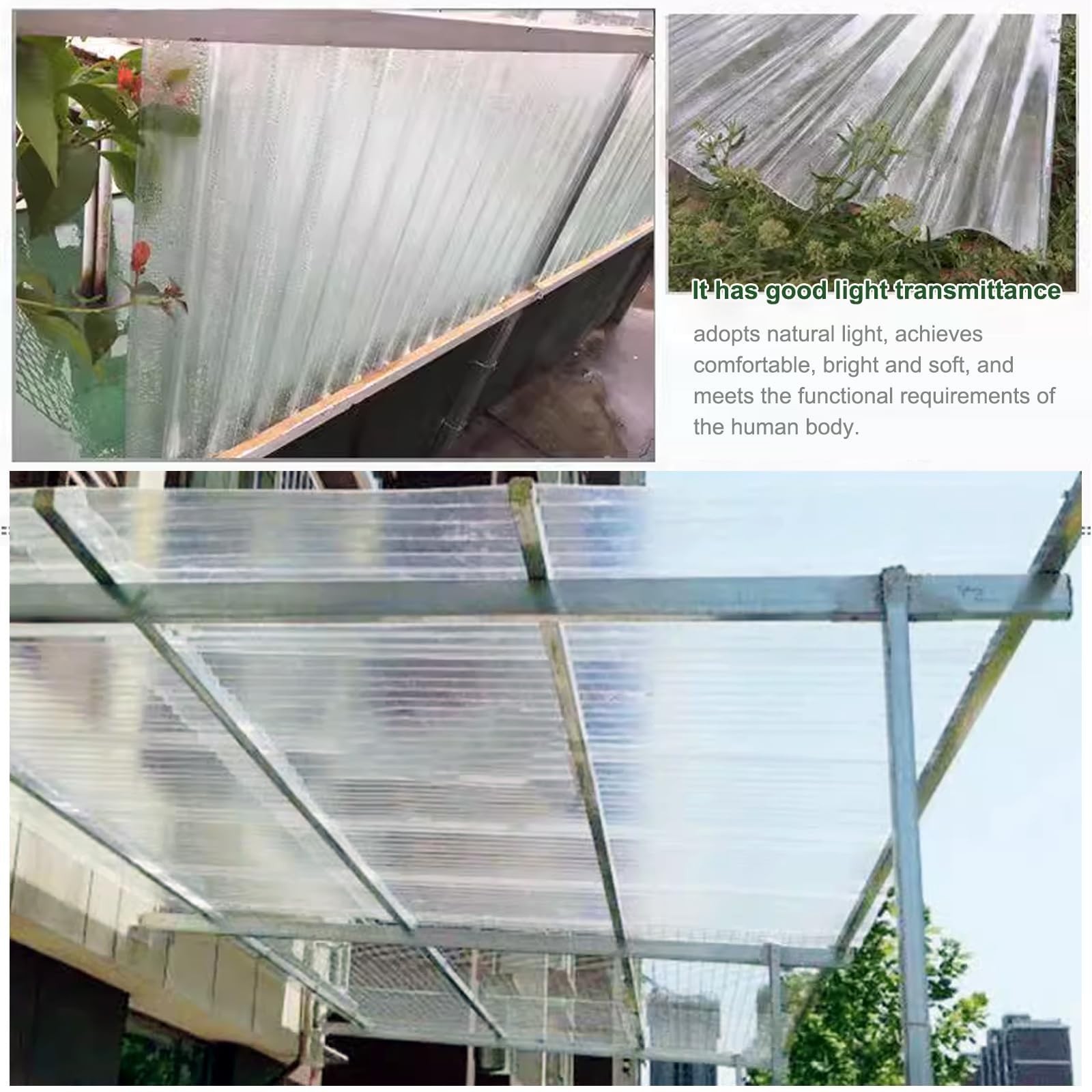 Paneles for Tejado de 1,2mm,Placa Ondulada FRP,Placas Techo Resistente a La Intemperie,Plancha Transparente Anti-UV,Chapas Perfiladas Techo con Tornillos,para Garajes,13/14/15/16 piezas(14 Pcs,0.9x1.4