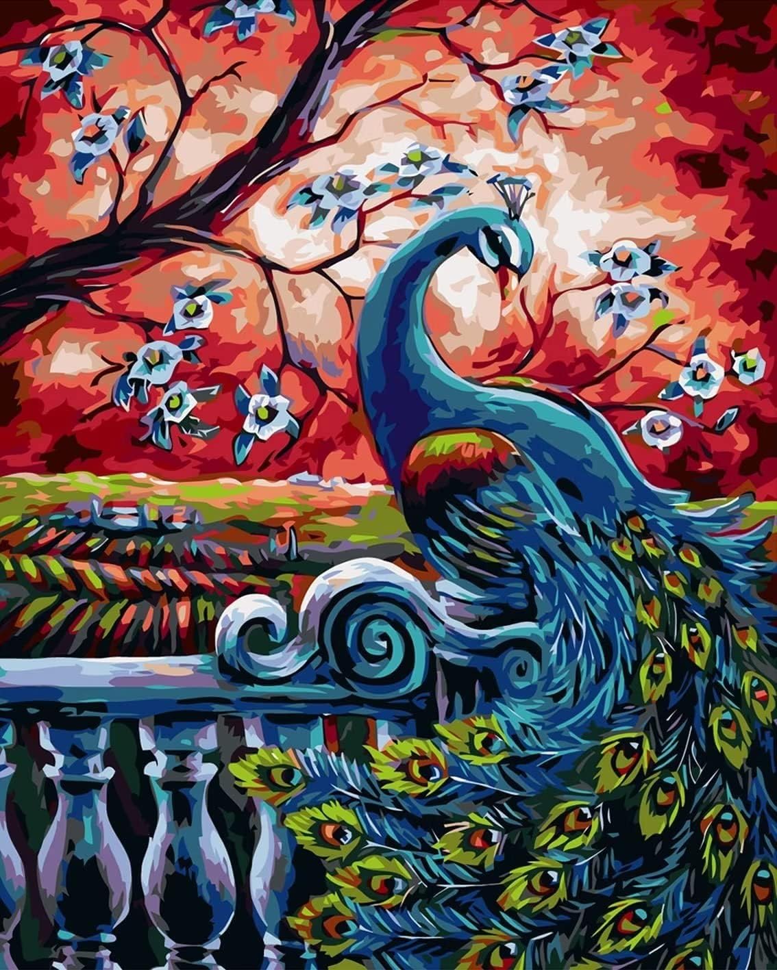 Diamond Painting Kit for Adults, Peacock DIY 5D Round Full Diamond Diamond Art Kit