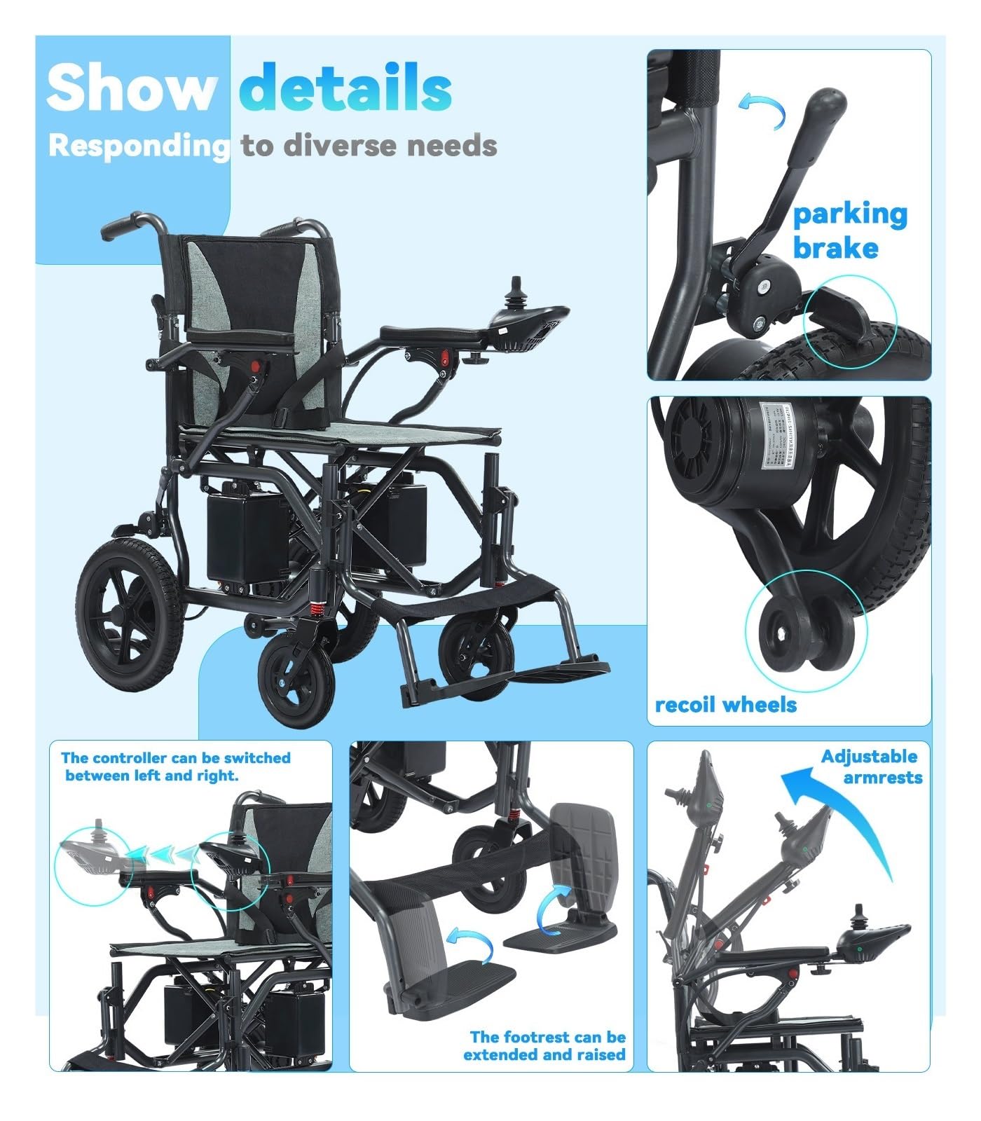 Sedia A Rotelle Elettrica For Anziani Scooter For Mobilità For Assistenza Domiciliare Leggero E Pieghevole For A For For Disabili Mobilità Confortevole Fluida