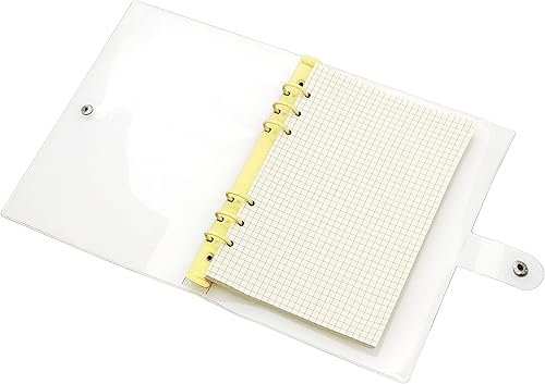 Miniatura 3 de Organizador personal A6 A5 con 6 agujeros de PVC colorido, con cierre de botón a presión, carpeta de archivos para cuaderno de hojas sueltas (tinta