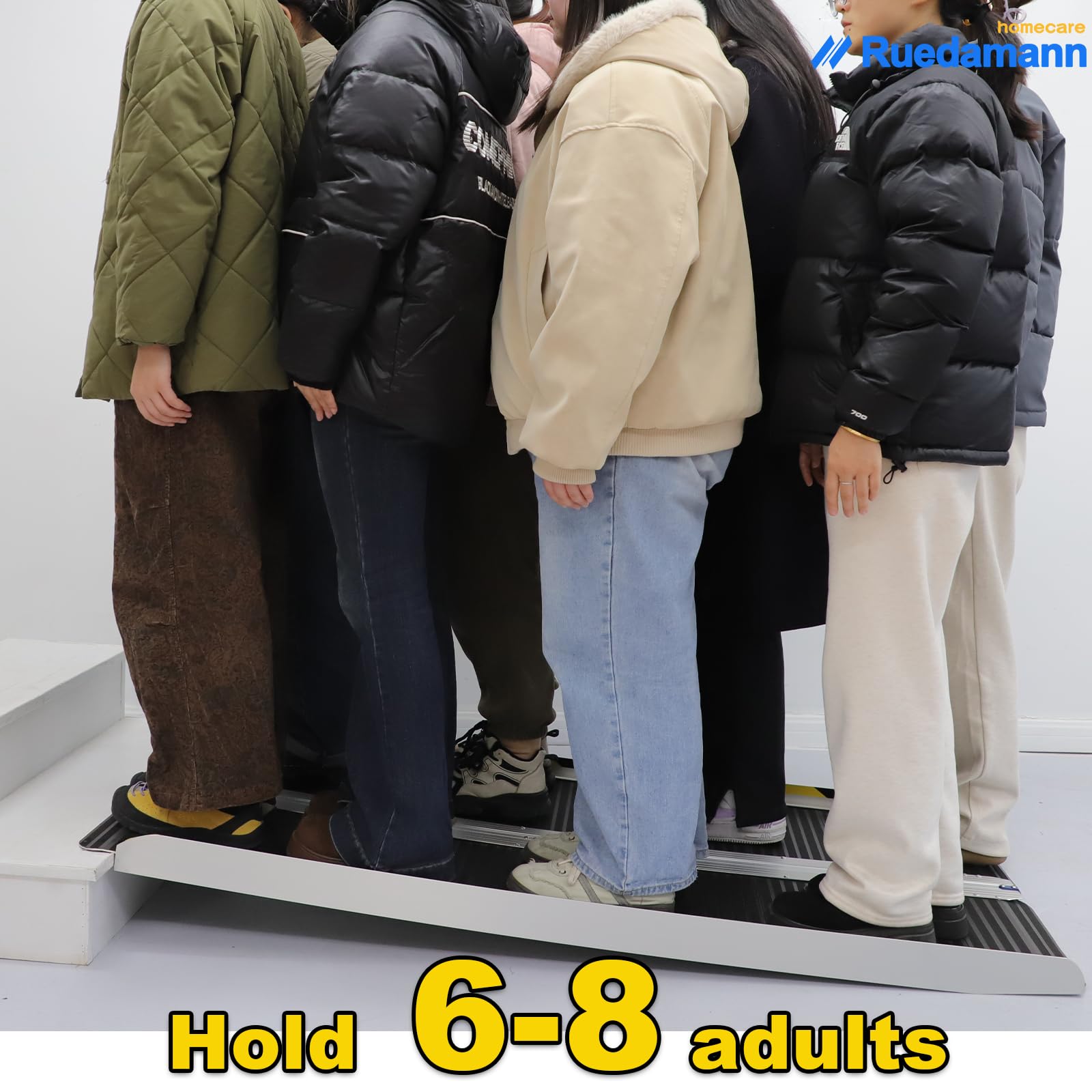 Ruedamann 2'L x 28.3" W,Holds up to 600 lbs,Wheelchair Ramp with Non-Slip Surface,Portable Aluminum Wheelchair Ramp,Folding Ramps for Wheelchairs,Home,Steps,Stairs,Handicaps,Doorways