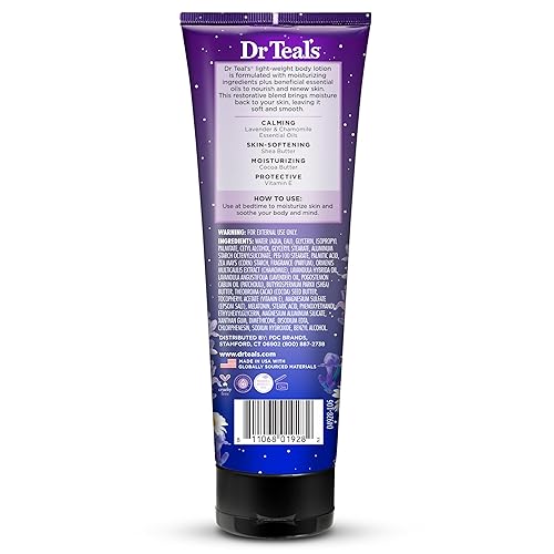 Miniatura 11 de Dr Teal's Loción corporal para dormir, humedad 24 horas, con aceites esenciales de melatonina, lavanda y manzanilla, 8 onzas líquidas (paquete de 3)