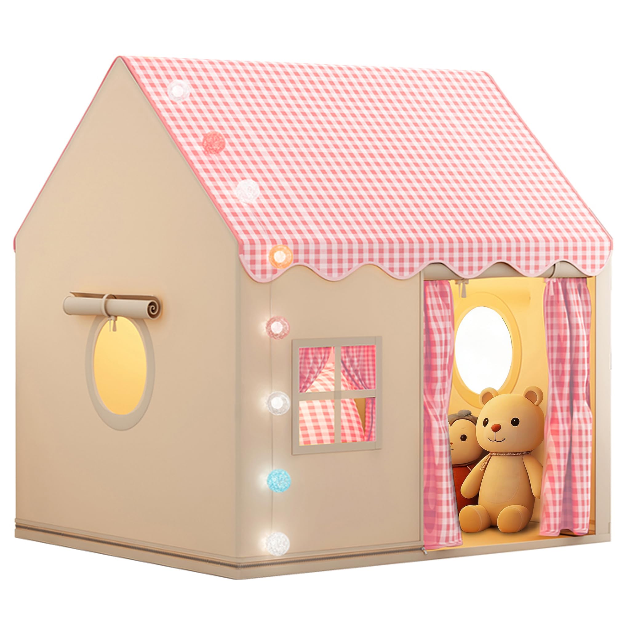 FREEAMG Kids Play Tent with Multi-Coloured Ball Lights & Storage Bag