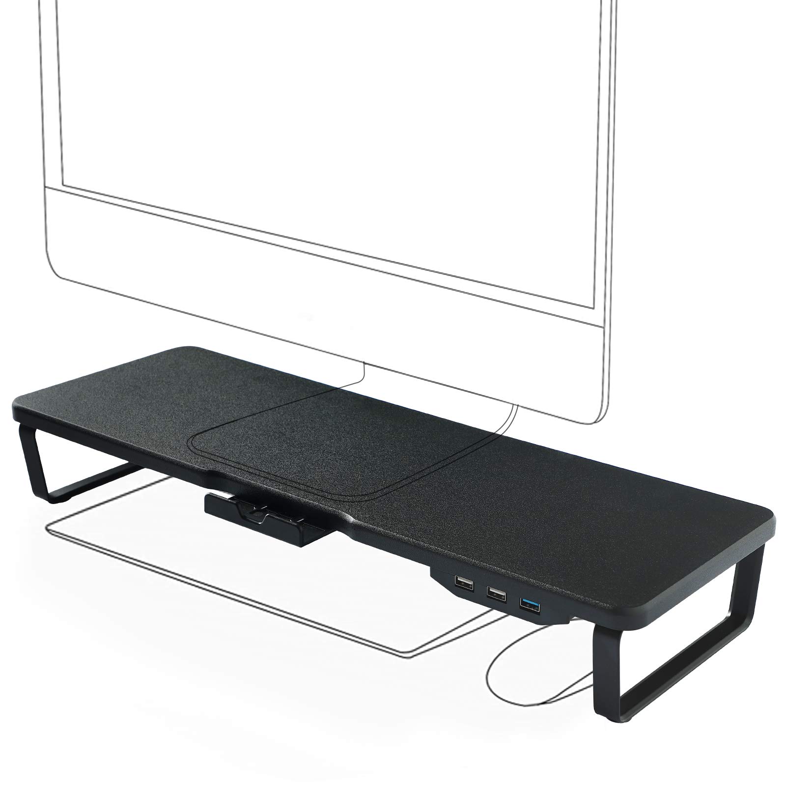 Buy BigTron USB 3.0 Port Aluminum Monitor Stand Metal Riser, Desktop Ergonomic Monitor Stand