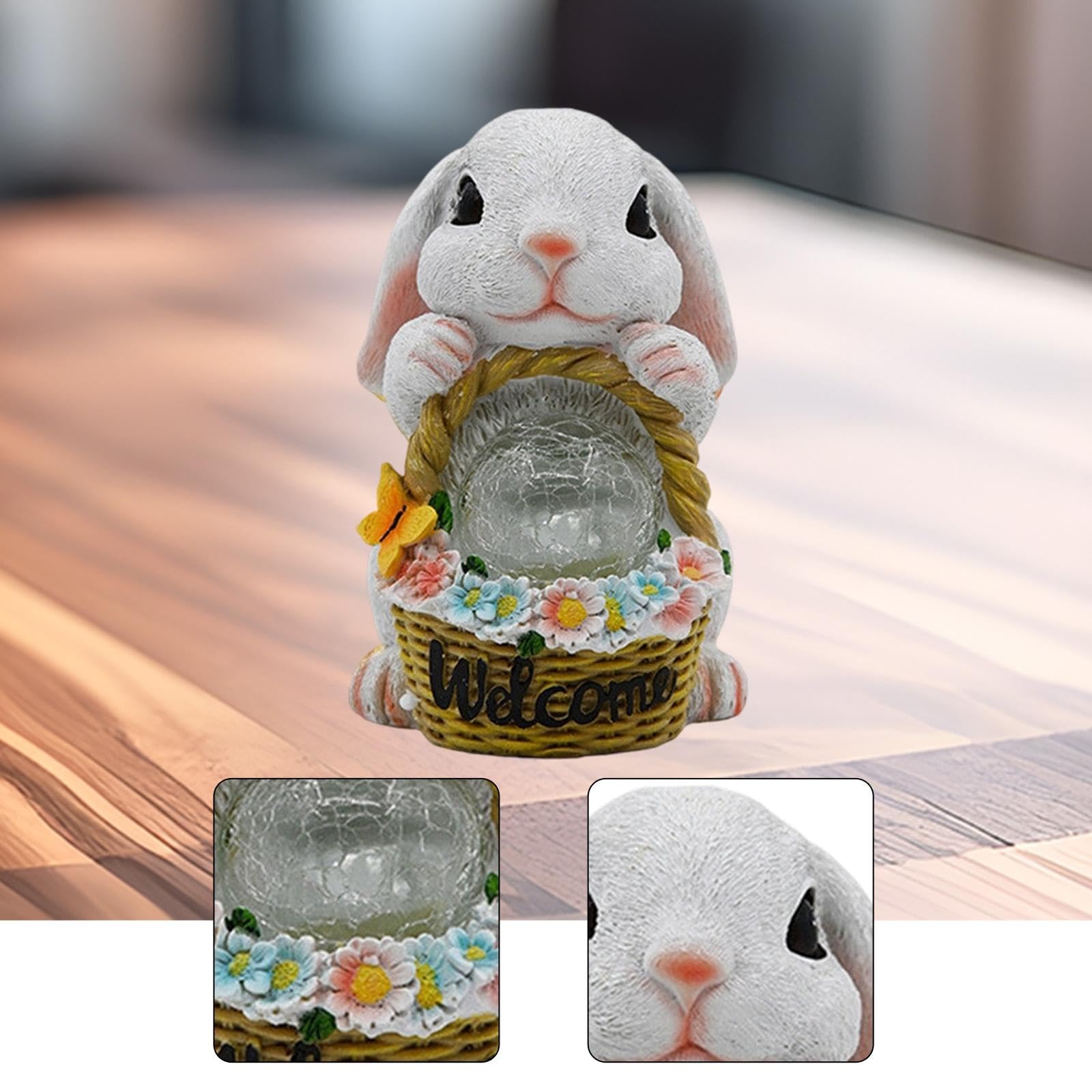 Amazon.co.jp: Ziociura うさぎ像 ソーラーガーデンオーナメント 樹脂