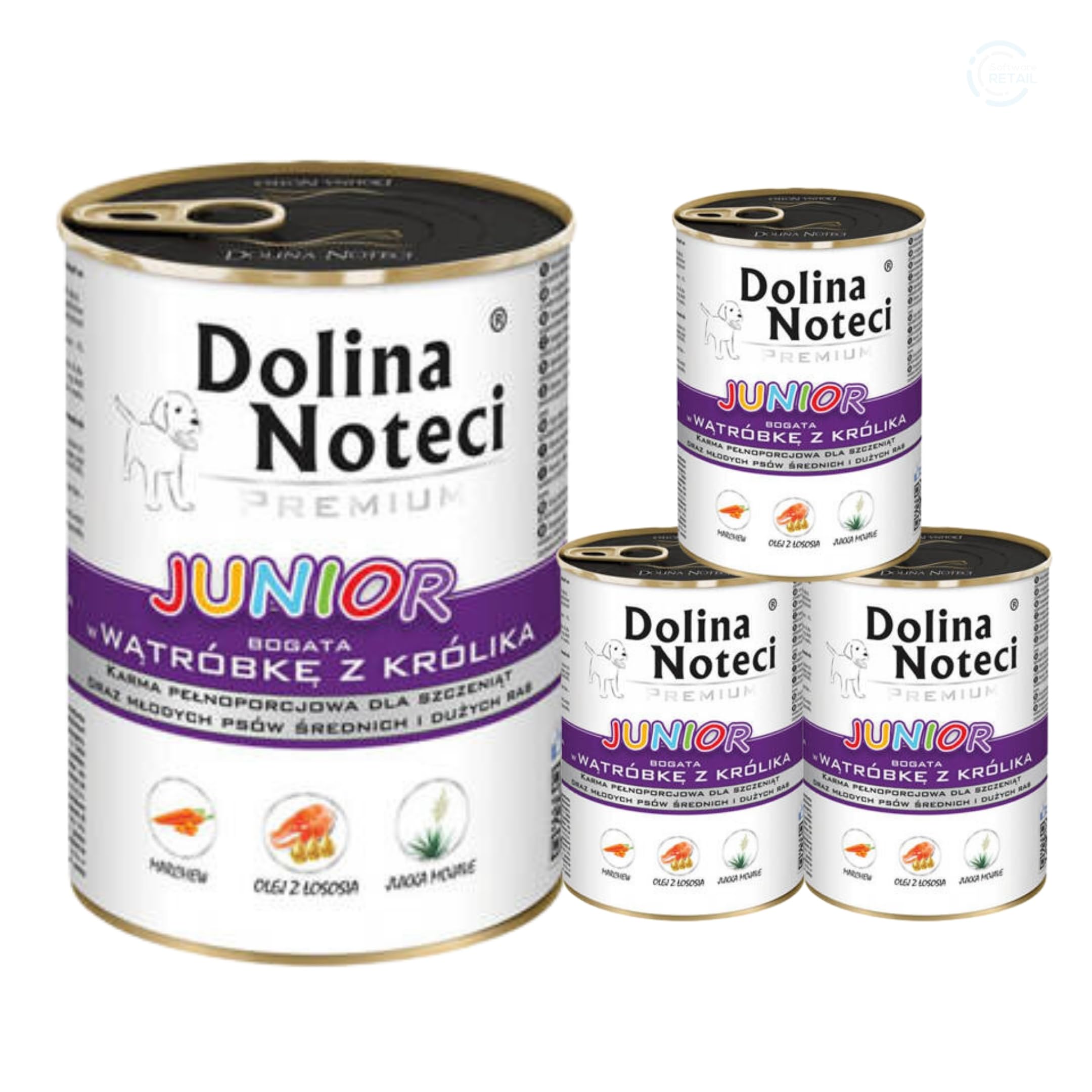 Dolina Noteci Premium Give Your Puppy the Best Start with Junior Wet Dog Food Loaded with Nutrients, Essential Proteins & Pure Natural Goodness! (Rabbit Liver, 4x400g)