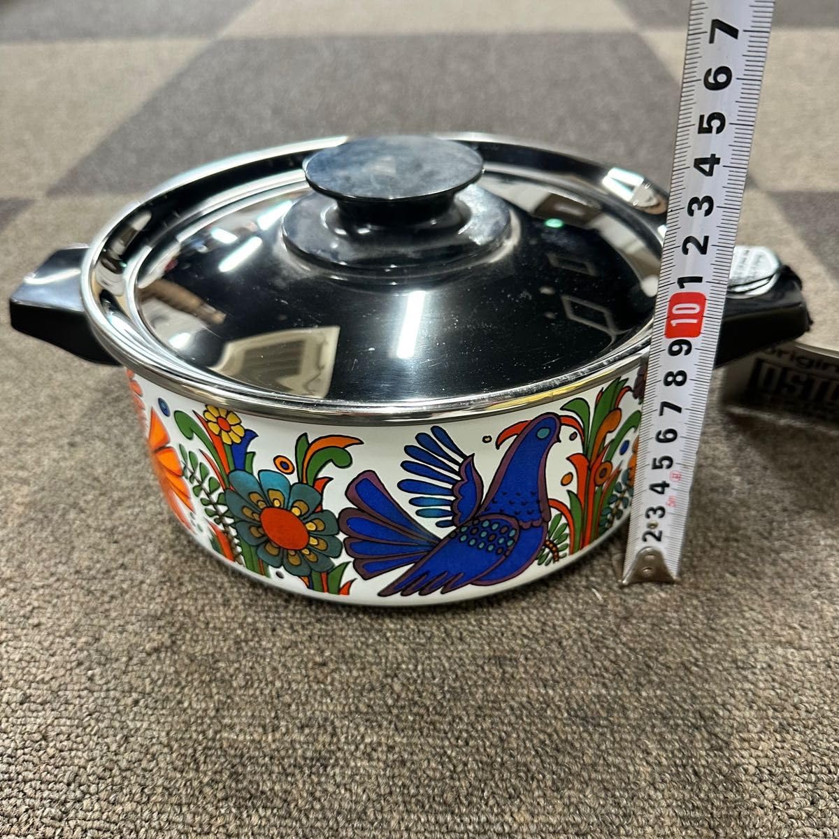 新品　ヴィンテージ鍋　西ドイツ製ASTA（現フィスラー）ホーロー両手鍋 ヴィンテージ鍋西ドイツ製ASTA（現フィスラー）ホーロー両手鍋 ＆鍋敷き