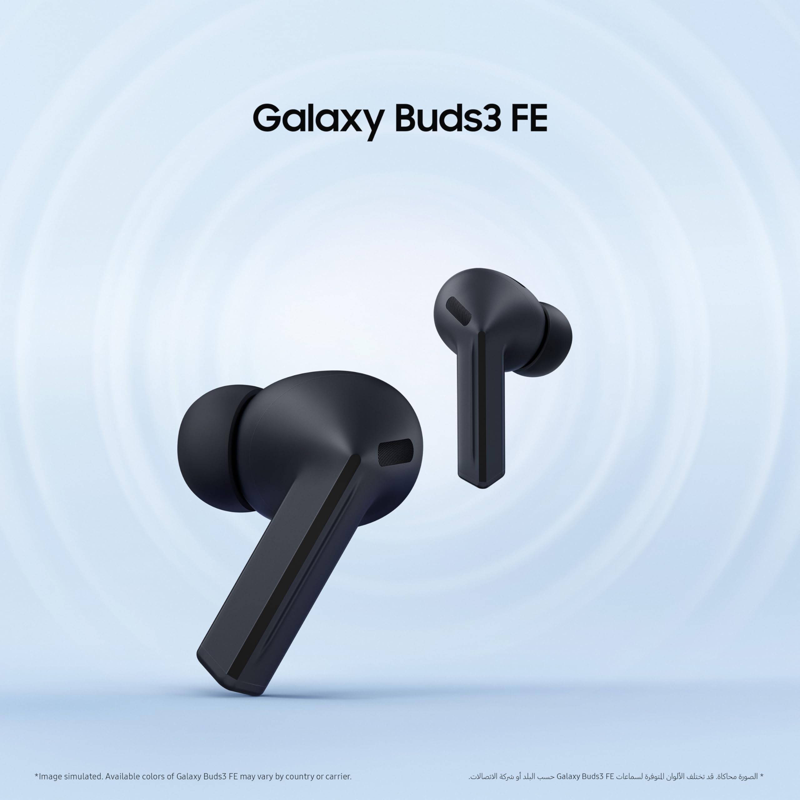 Samsung Galaxy Buds3 FE Écouteurs sans Fil, Noir, Design Lame, Son équilibré, Audio à 360°, Suppression Active du Bruit et Appel Clair (Version Émirats Arabes Unis)