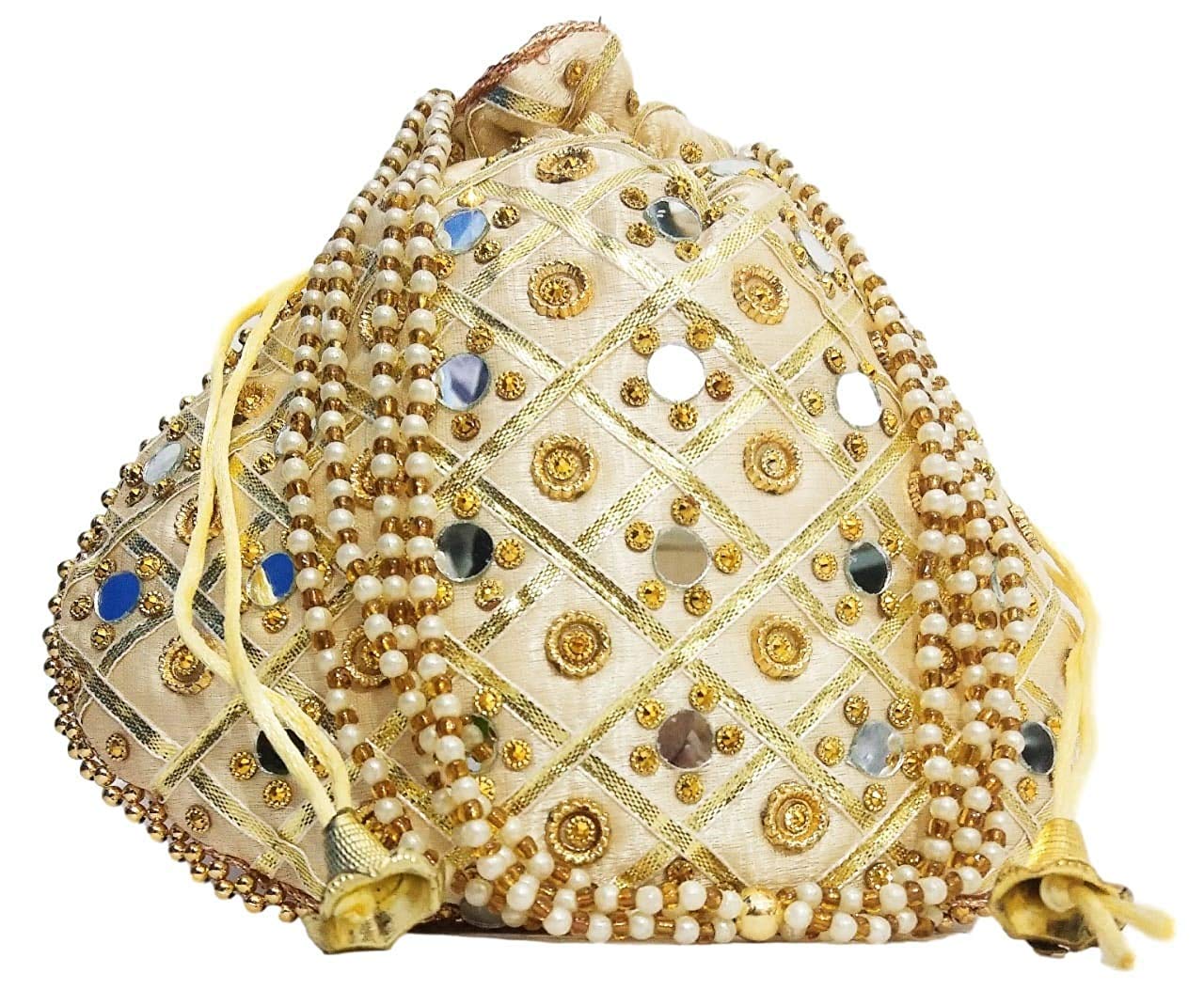 Indian Collectible - Bolsas para mujer, diseño de espejo dorado, Oro