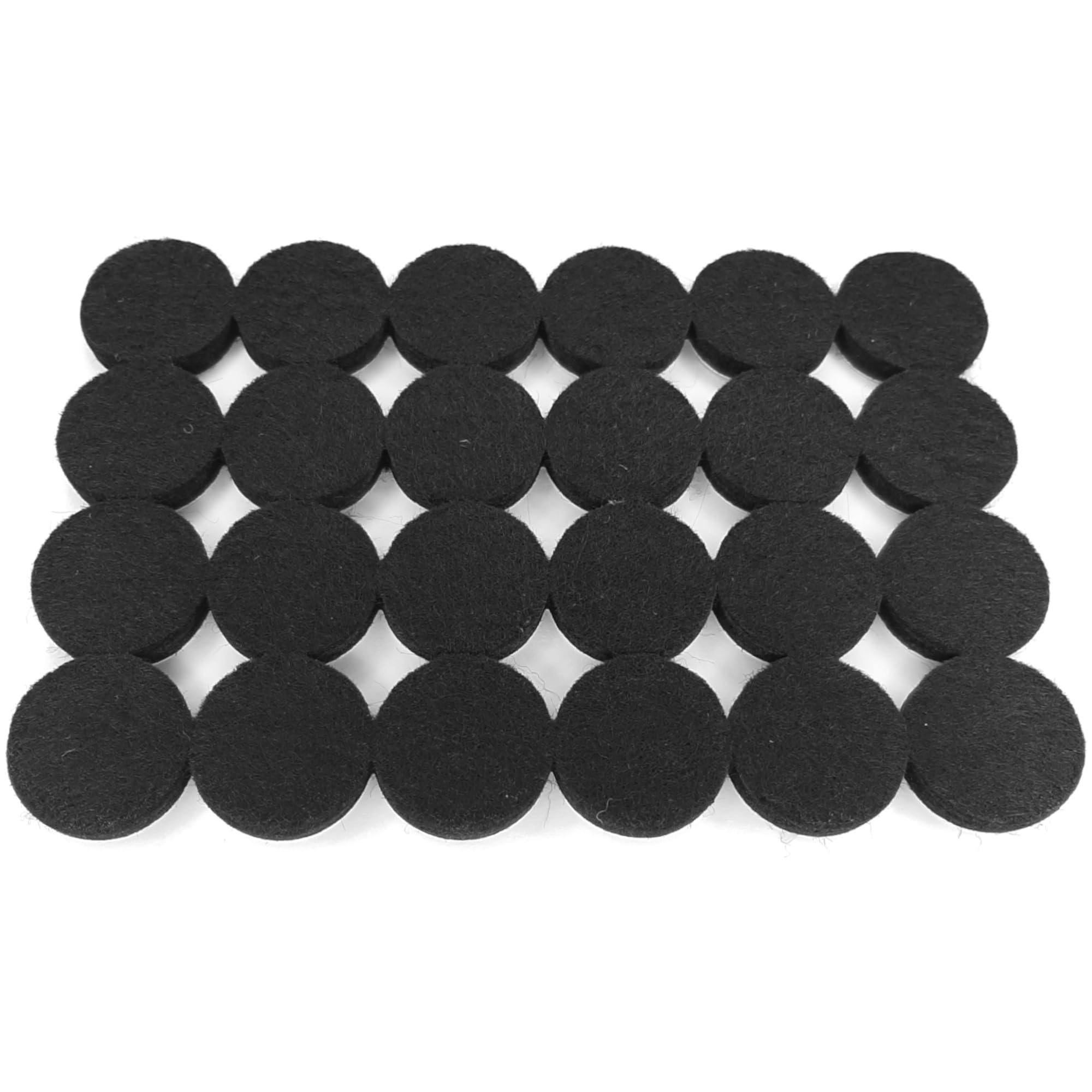 cyclingcolors 48 x Self-Adhesive Felt Pads 5 mm Thickness 25 mm Round Chairs Furniture Furniture Gliders Premium Felt Black