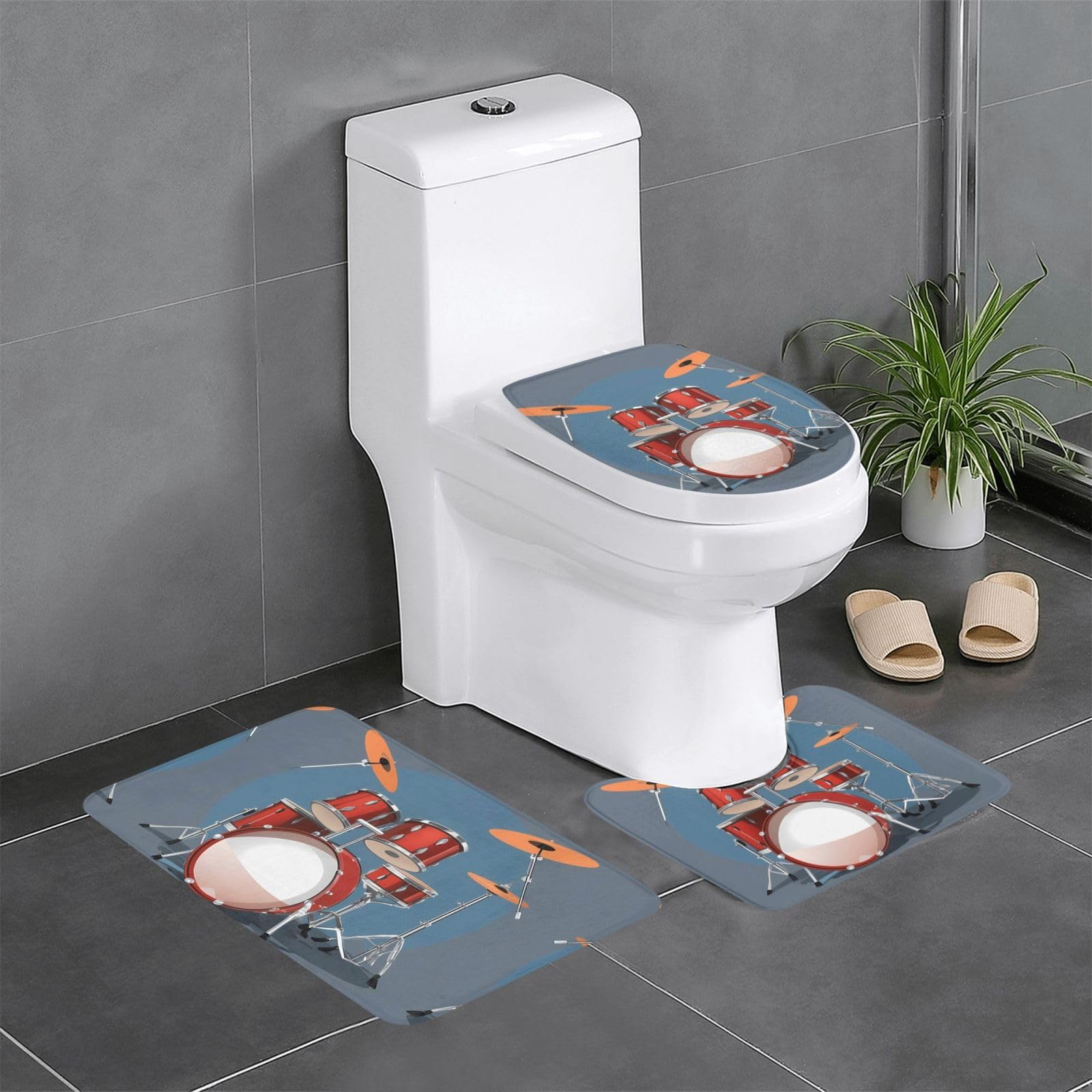 Tapis de salle de bain Cool Drum pour habiller vos toilettes et votre meuble-lavabo