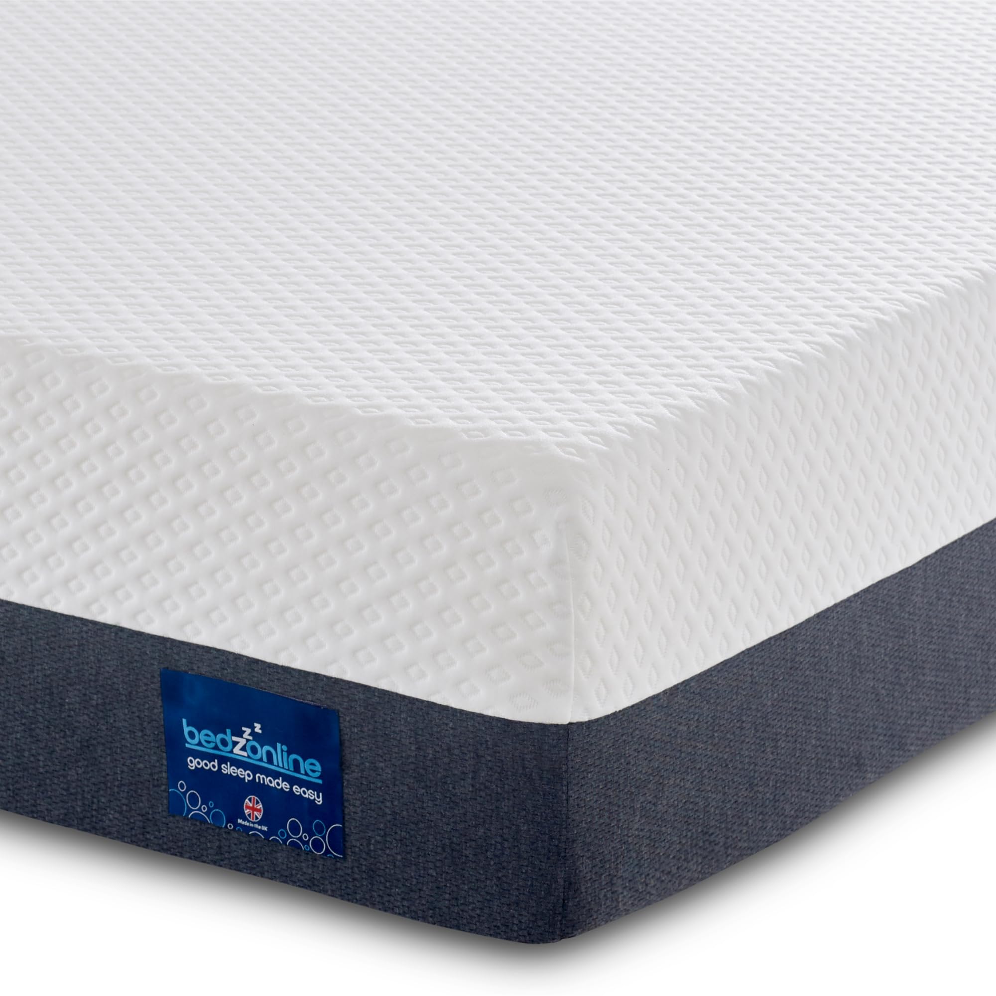 BEDZONLINE 9-Zone Therma Pure Hybrid Mattress - 4FT6 Size | White | Premium Adaptive Support Memory Foam |Orthopedic Design for Body Alignment & Comfort Relief | UK Crafted & Hypoallergenic