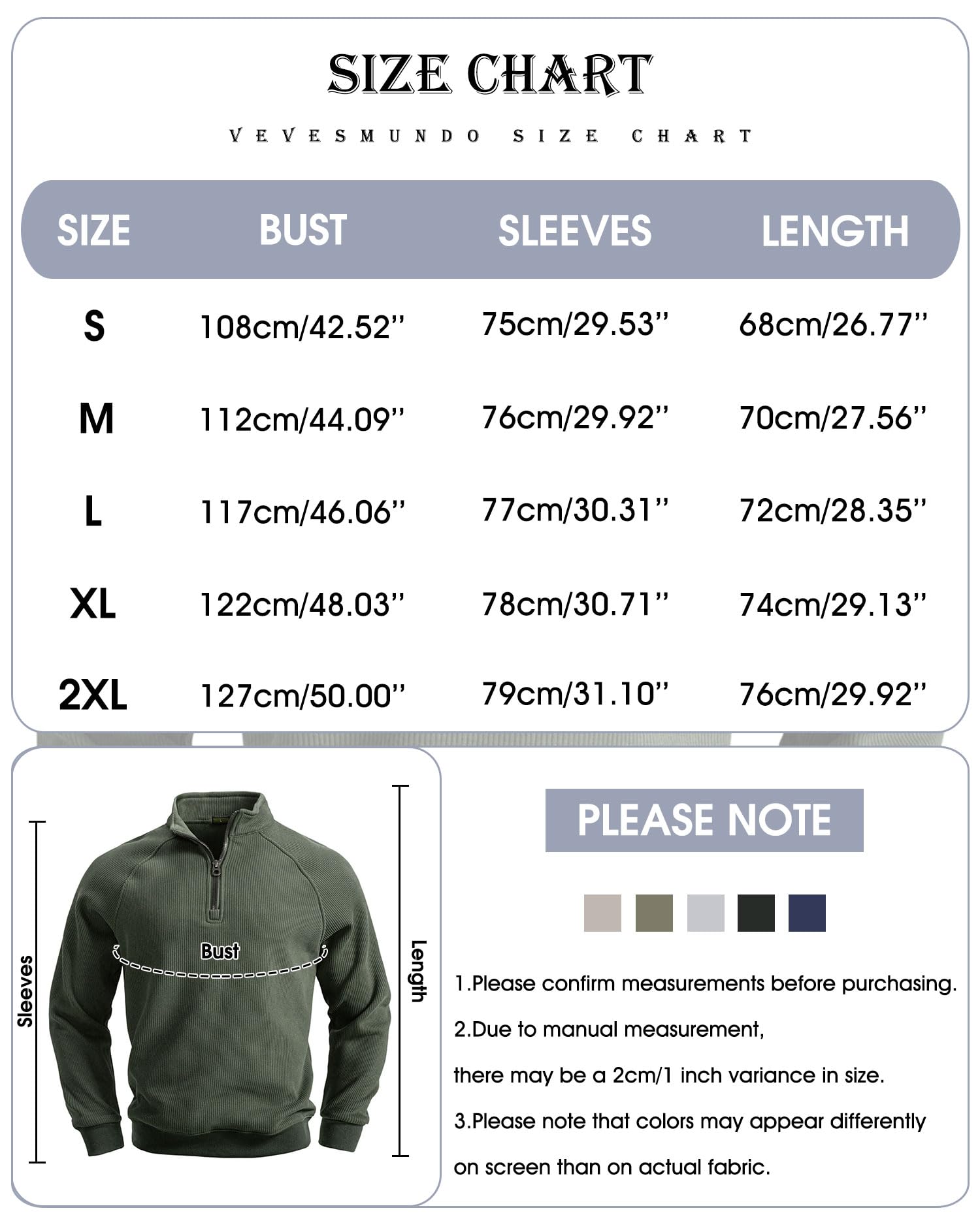 VEVESMUNDO Jersey para hombre, cuello alto, forro cálido, sudadera de punto, jersey de invierno, cuello alto con cremallera en cuartos