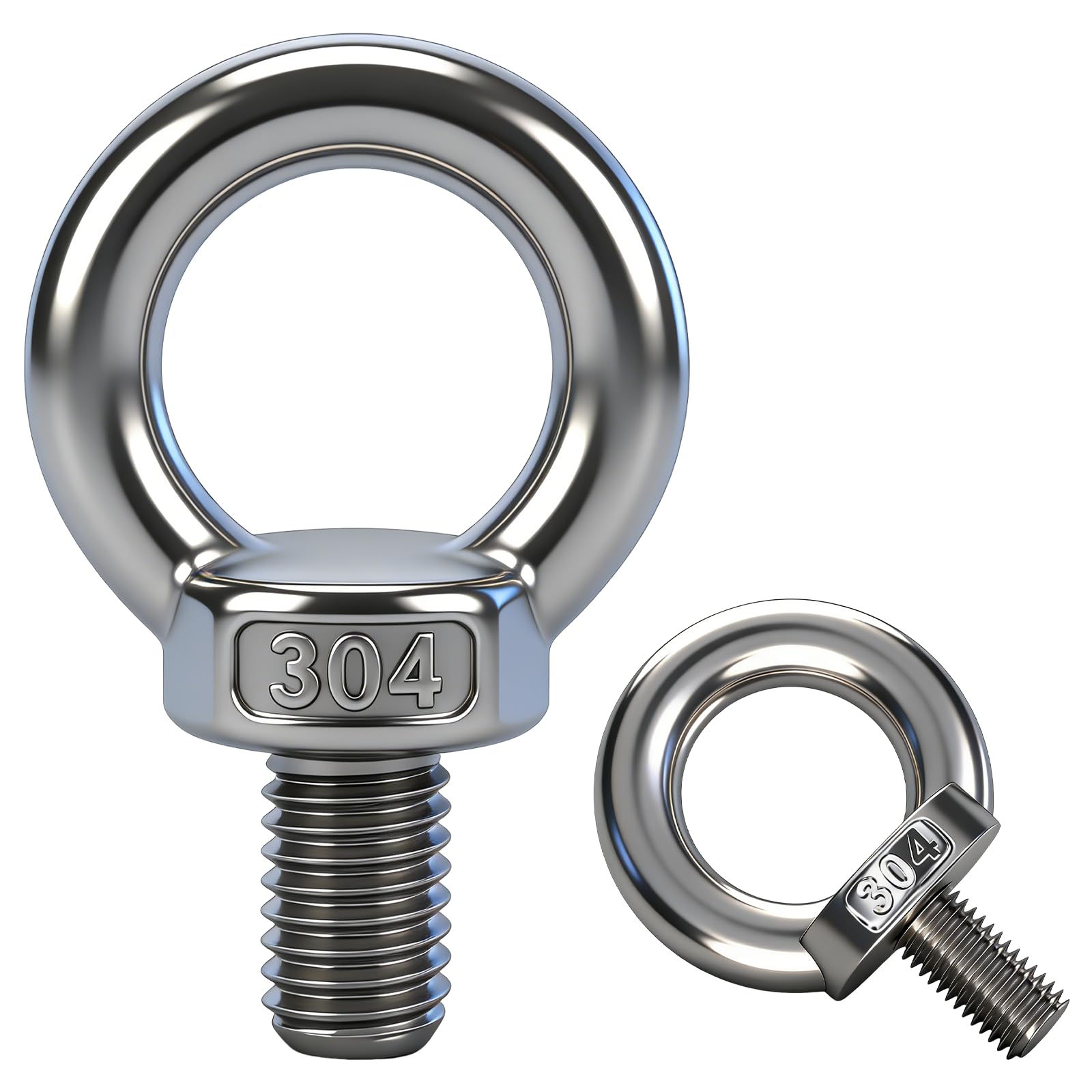 5 Pezzi Bulloni ad Occhiello M10 in Acciaio Inossidabile A2 V2A 304,Bullone ad Anello Filettato Maschio,Bulloni ad Occhio per Fissaggio,Sospensione,Vasi da Fiori