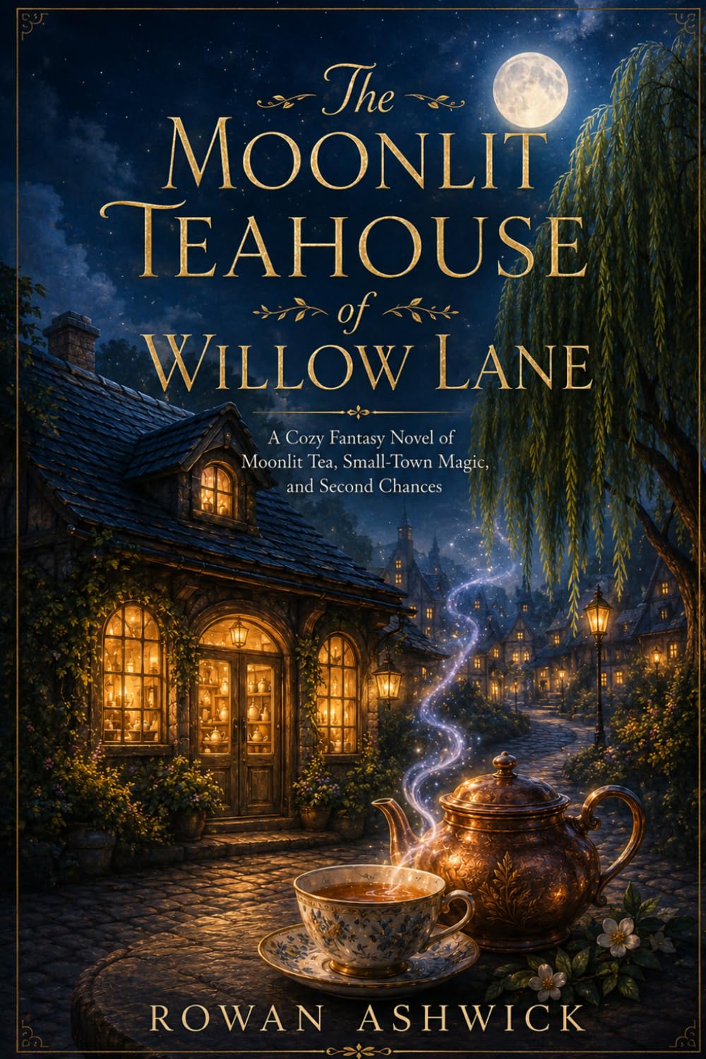 The Moonlit Teahouse of Willow Lane: A Cozy Fantasy Novel of Moonlit Tea, Small-Town Magic, and Second Chances