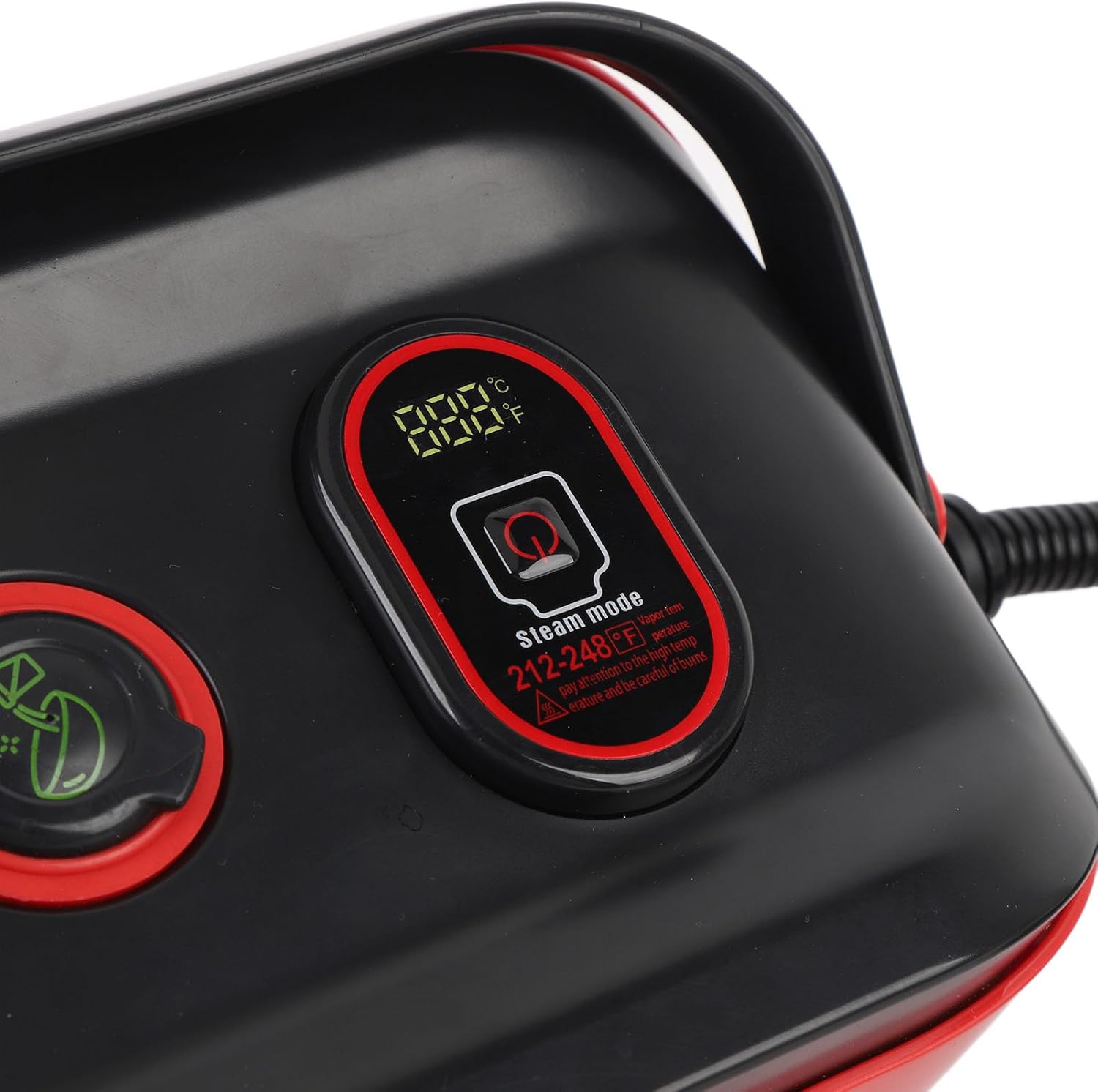 Handheld Pressurized Steam Cleaner, Portable High Temperature, High Pressure, Red - Rapid Heating, Multipurpose Use for Home, Car, Kitchen Cleaning
