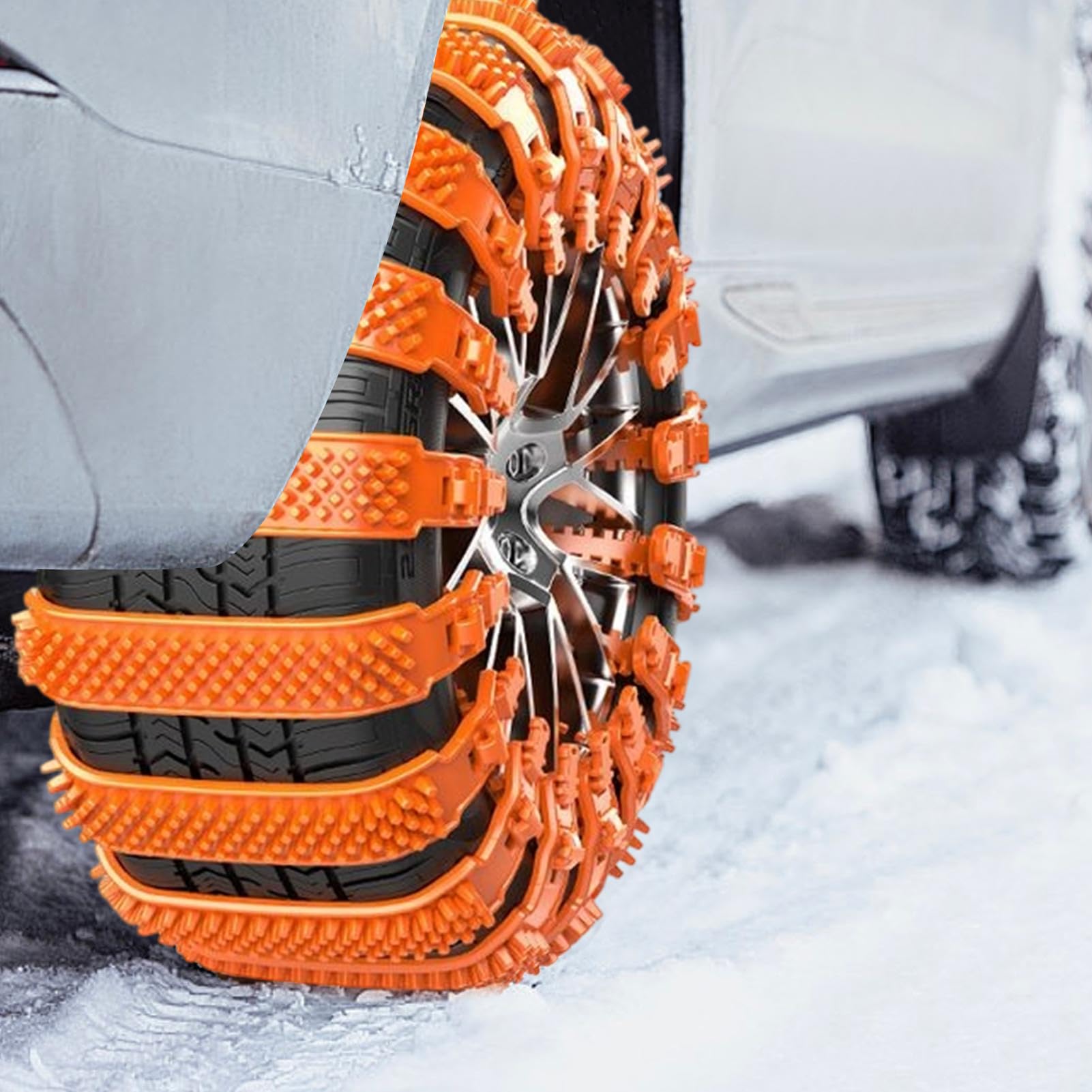 Schneeketten für Autoreifen, 5 Stück, rutschfeste Schneereifenketten, wiederverwendbarer Traktionsgurt für Fahrzeug, Auto, Roller, SUV, Limousine, LKW, Autofahren, Roadtrip, Reisen, schlammige Straßen